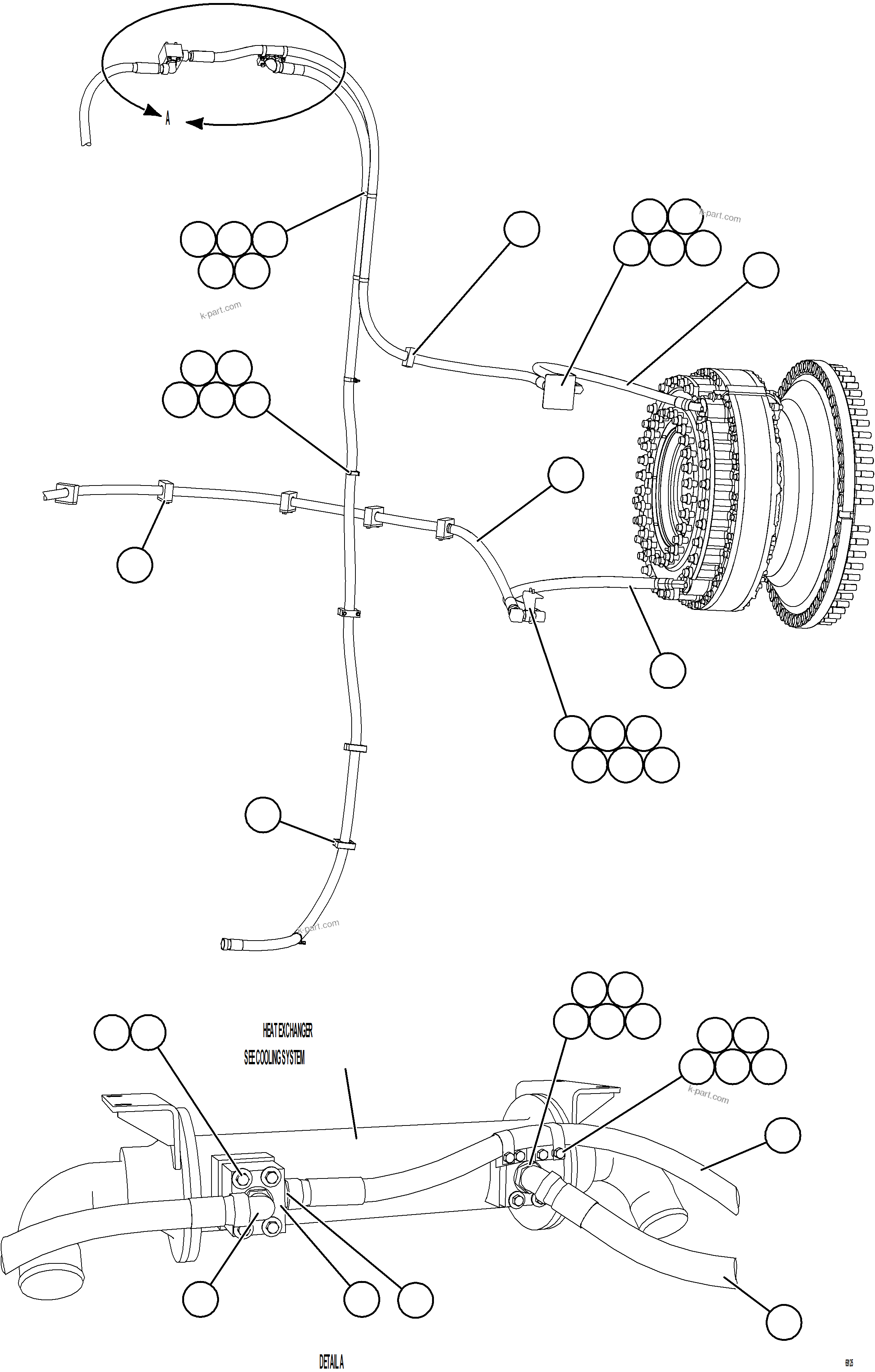 Komatsu parts book diagram for AFE78-S 930E-5 S/N A40078 - A40079  BOLIDEN: BRAKE COOLING PIPING - RIGHT FRONT
