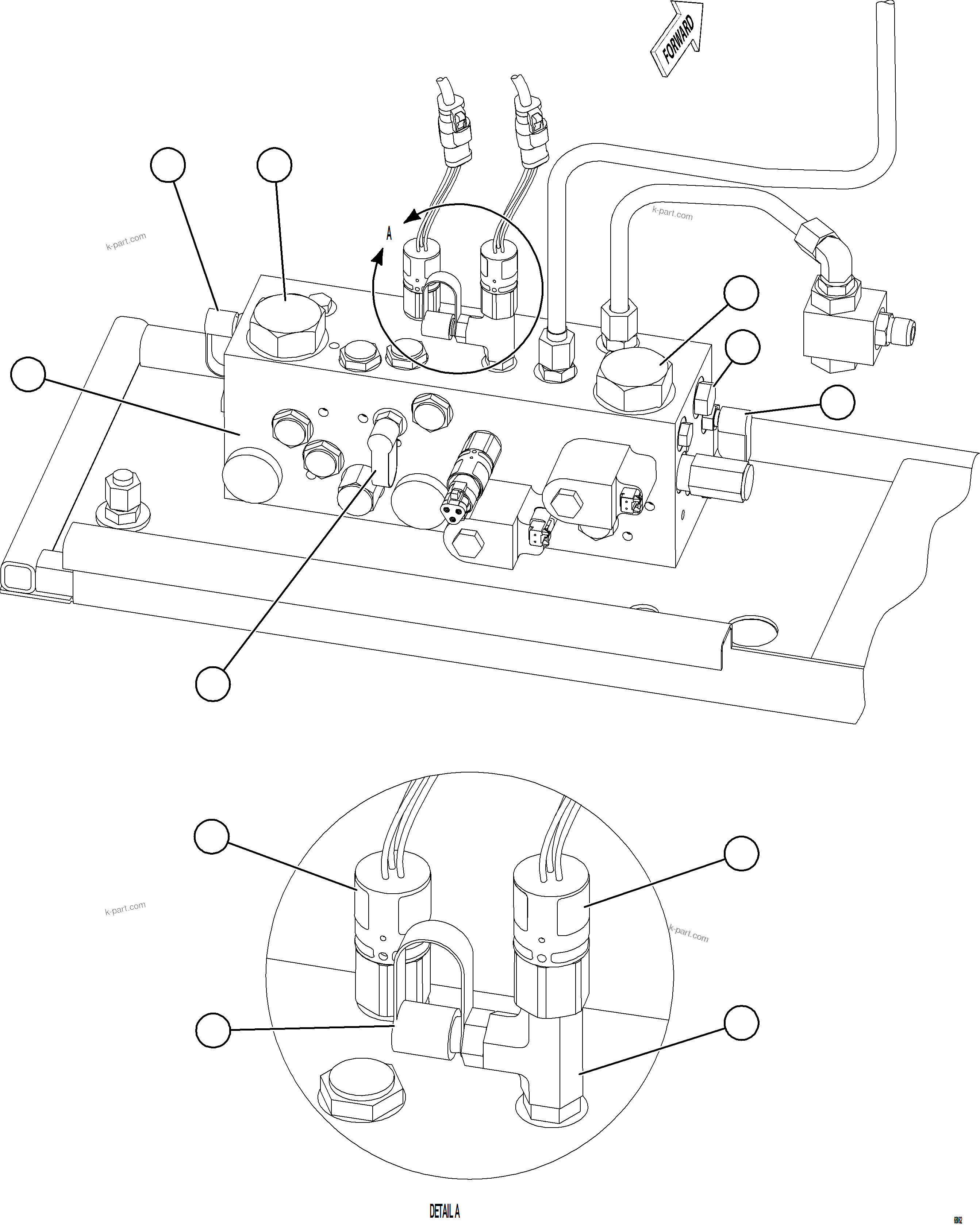 Komatsu parts book diagram for AFE78-S 930E-5 S/N A40078 - A40079  BOLIDEN: BRAKE MANIFOLD COMPONENTS