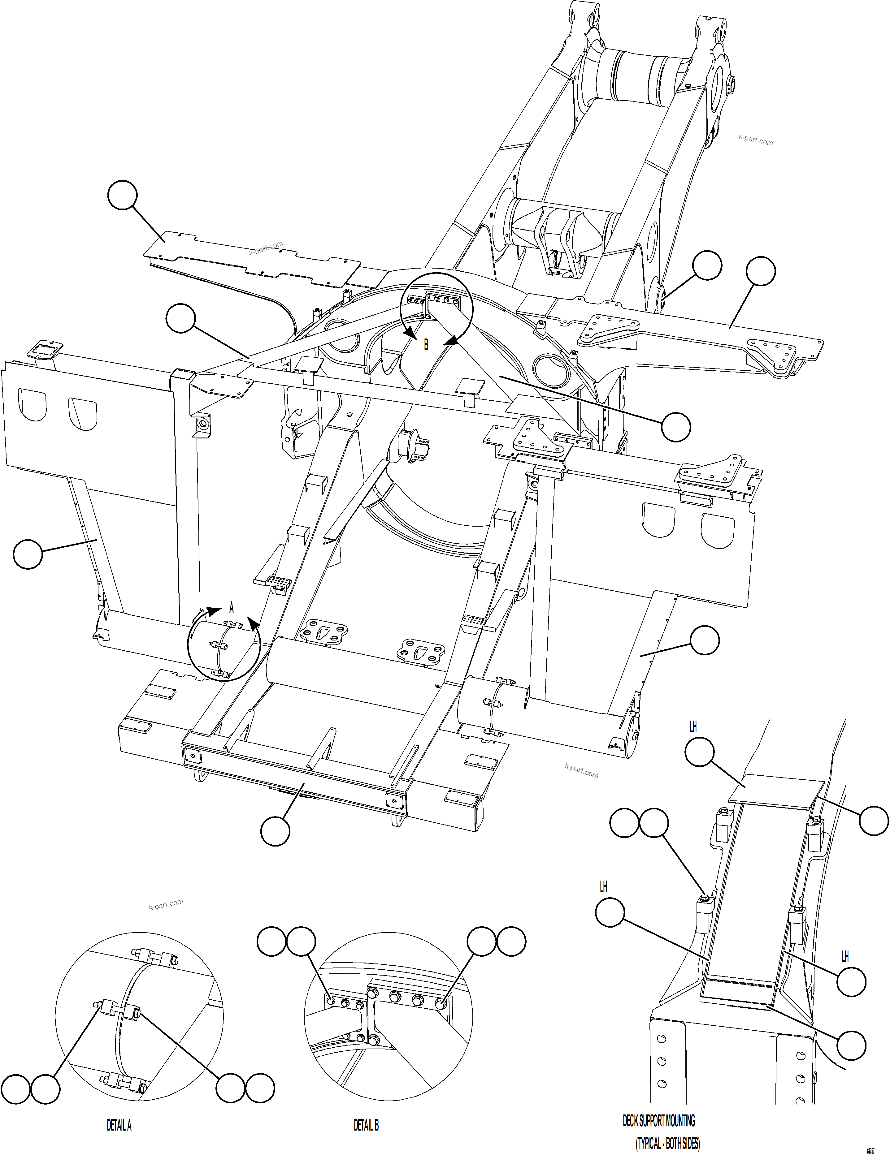 Komatsu parts book diagram for AFE78-S 930E-5 S/N A40078 - A40079  BOLIDEN: FRAME & UPRIGHTS