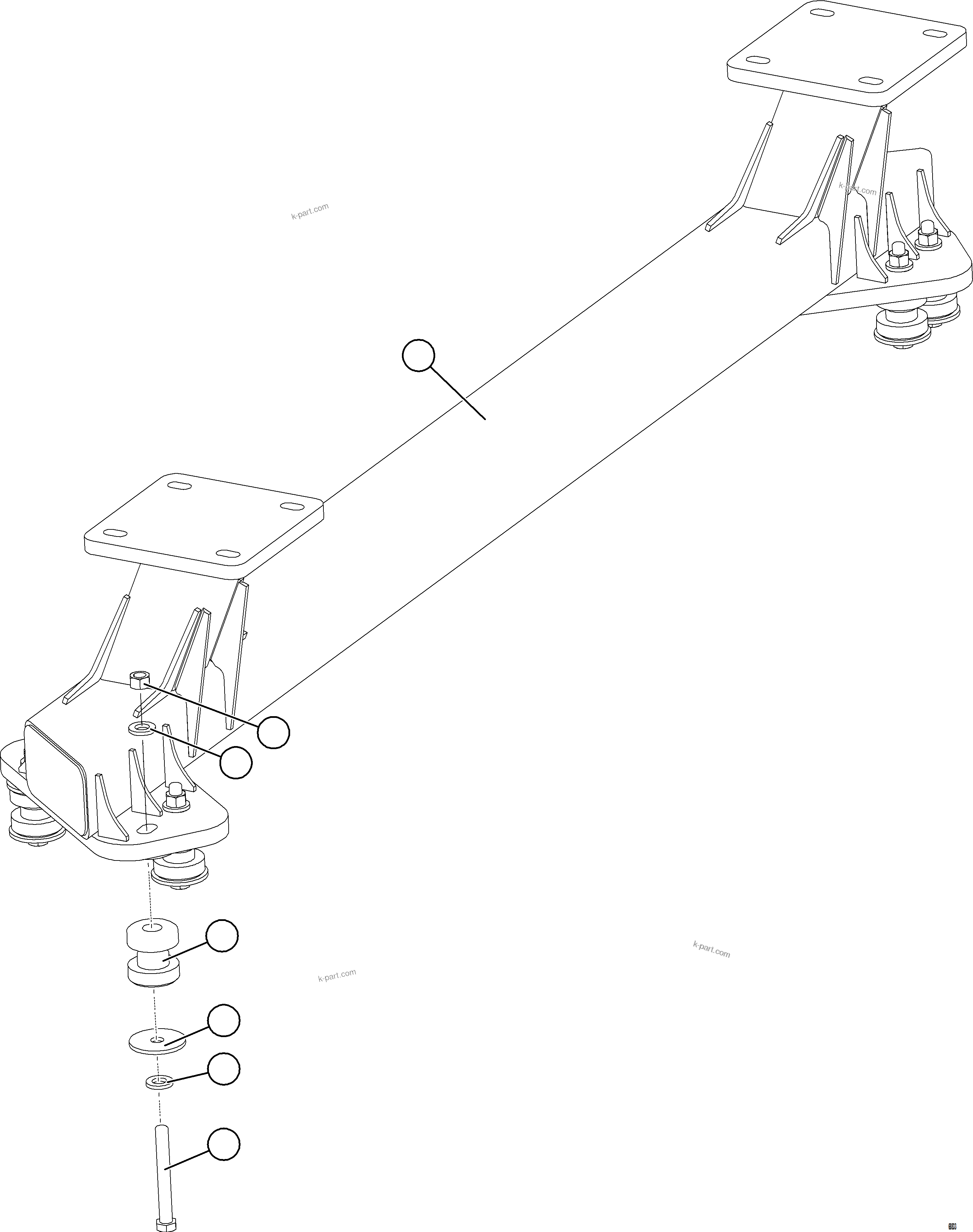 Komatsu parts book diagram for AFE78-S 930E-5 S/N A40078 - A40079  BOLIDEN: LATERAL TROLLEY SUPPORT