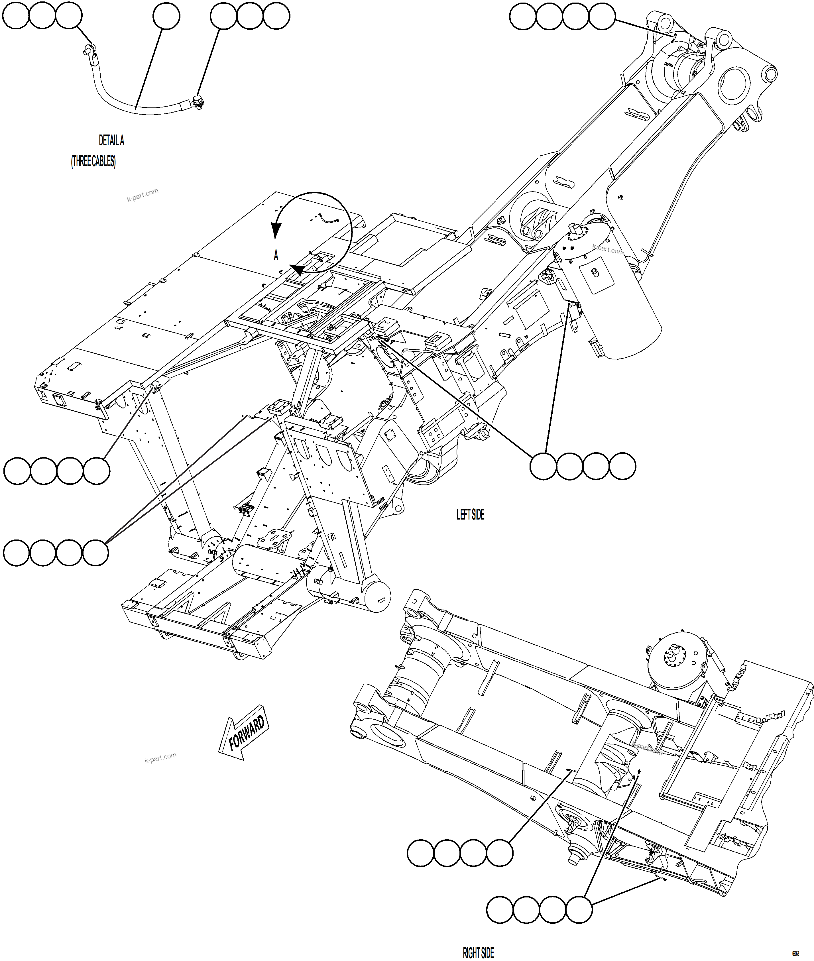 Komatsu parts book diagram for AFE78-S 930E-5 S/N A40078 - A40079  BOLIDEN: FRAME GROUND WIRING