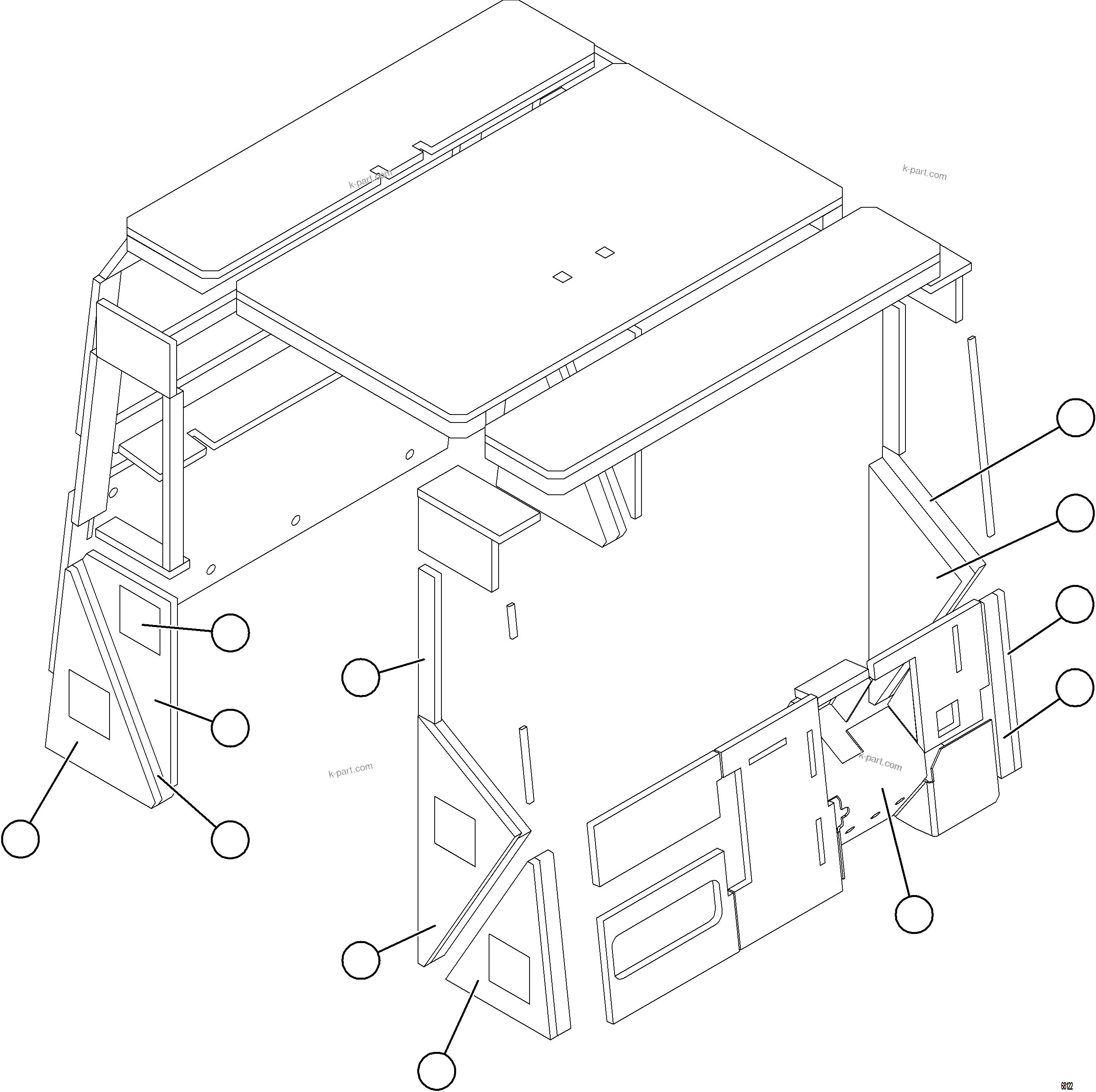 Komatsu parts book diagram for AFE78-S 930E-5 S/N A40078 - A40079  BOLIDEN: CAB INSULATION    1/2