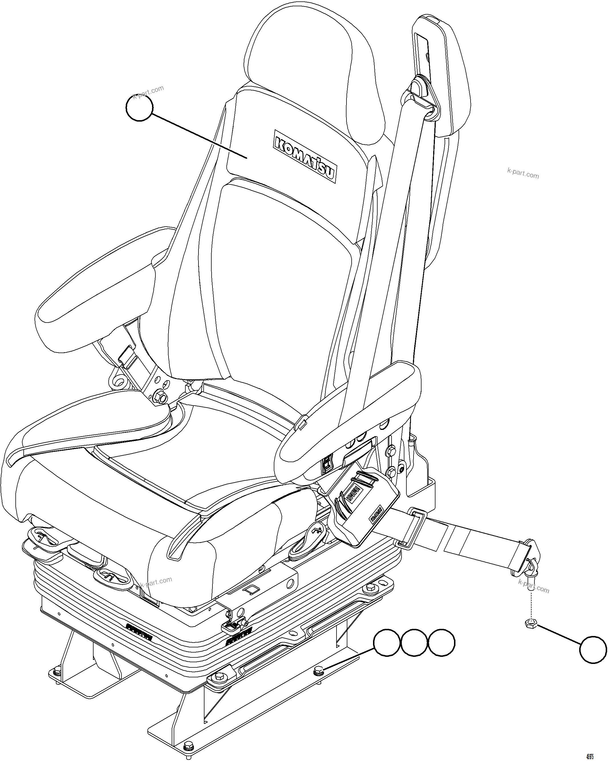 Komatsu parts book diagram for AFE78-S 930E-5 S/N A40078 - A40079  BOLIDEN: OPERATOR SEAT INSTALLATION