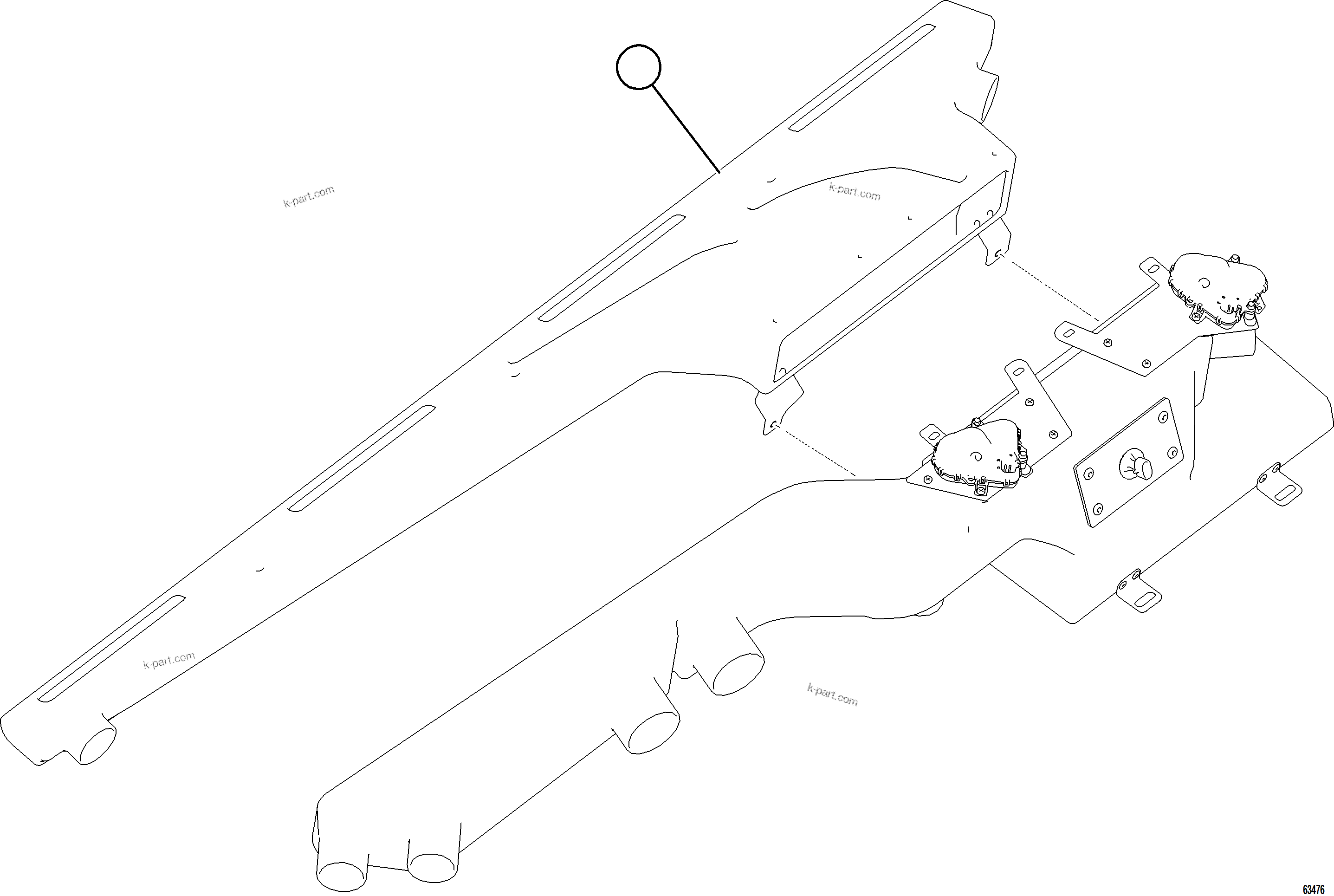 Komatsu parts book diagram for AFE78-S 930E-5 S/N A40078 - A40079  BOLIDEN: HVAC DEFROST DUCT ASSEMBLY    58E-98-20031