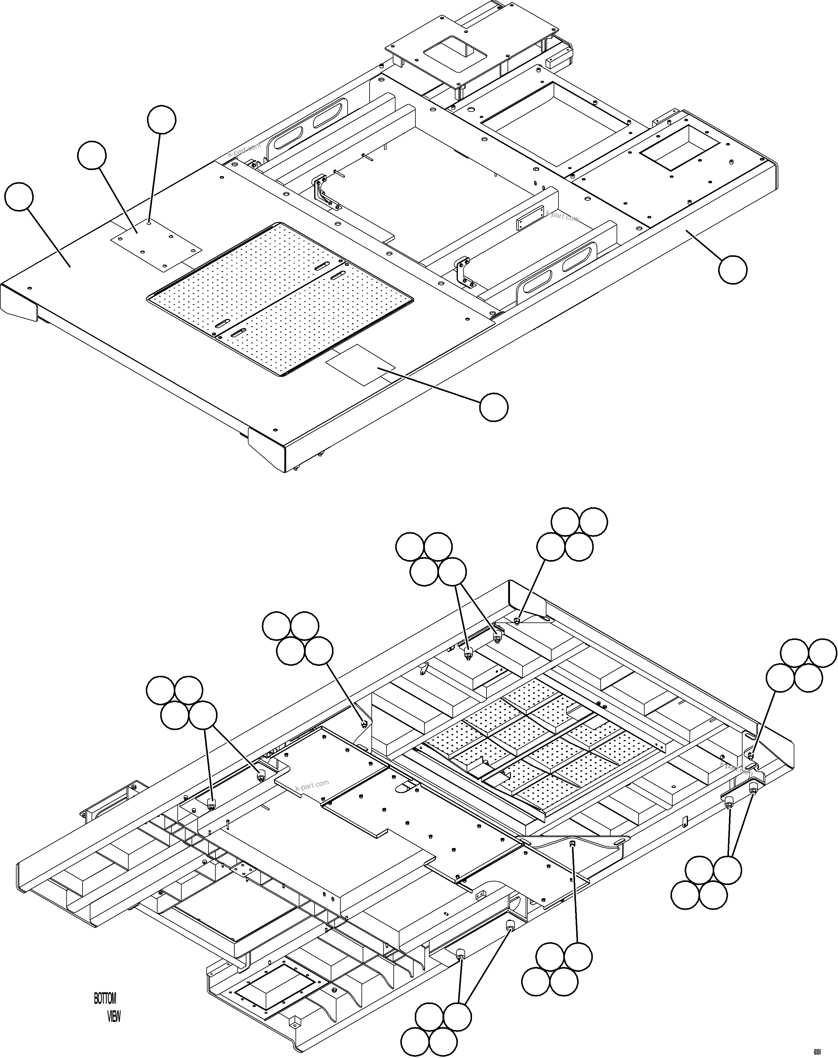Komatsu parts book diagram for AFE78-S 930E-5 S/N A40078 - A40079  BOLIDEN: CENTER DECK INSTALLATION