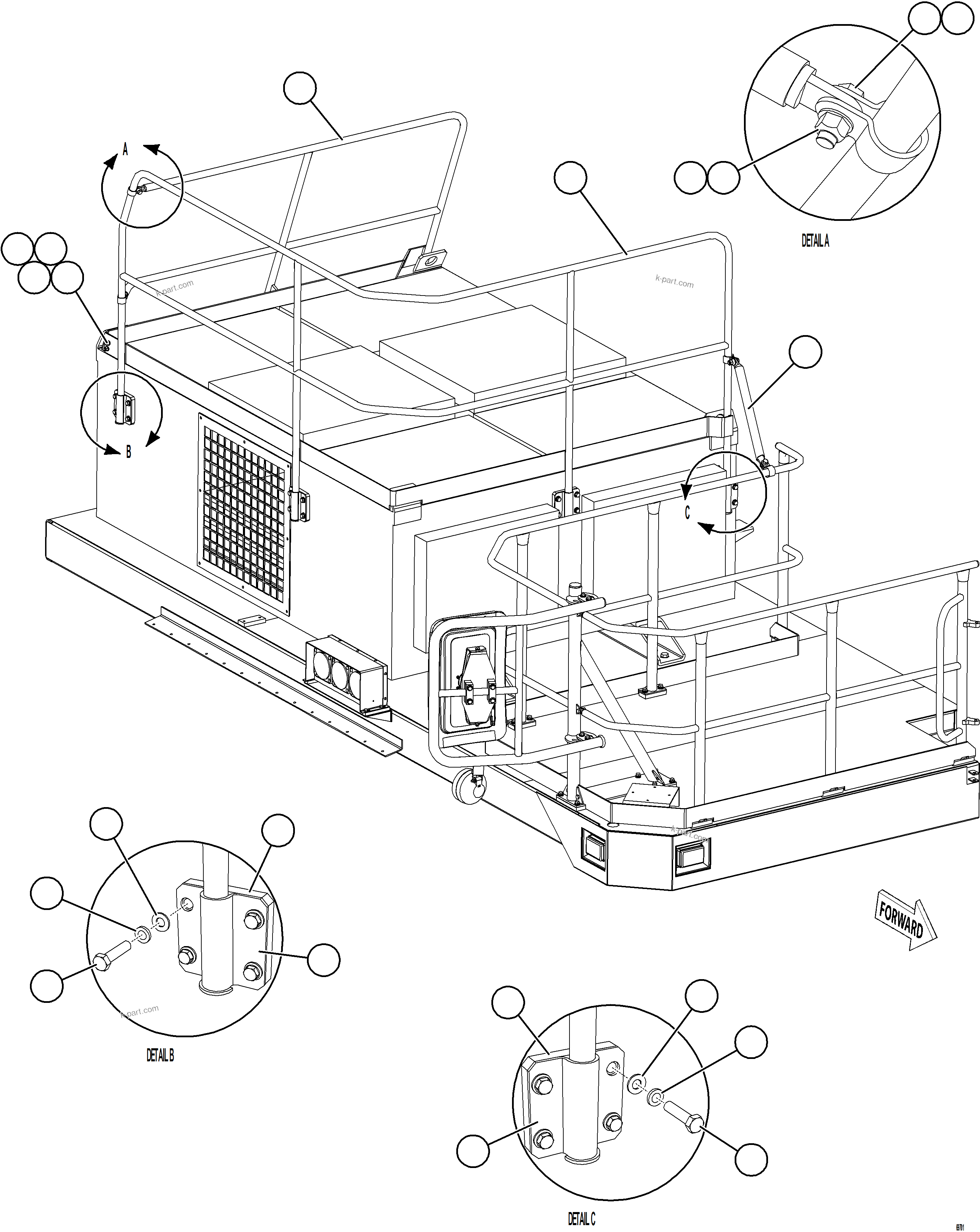 Komatsu parts book diagram for AFE78-S 930E-5 S/N A40078 - A40079  BOLIDEN: RETARDING GRID HANDRAILS