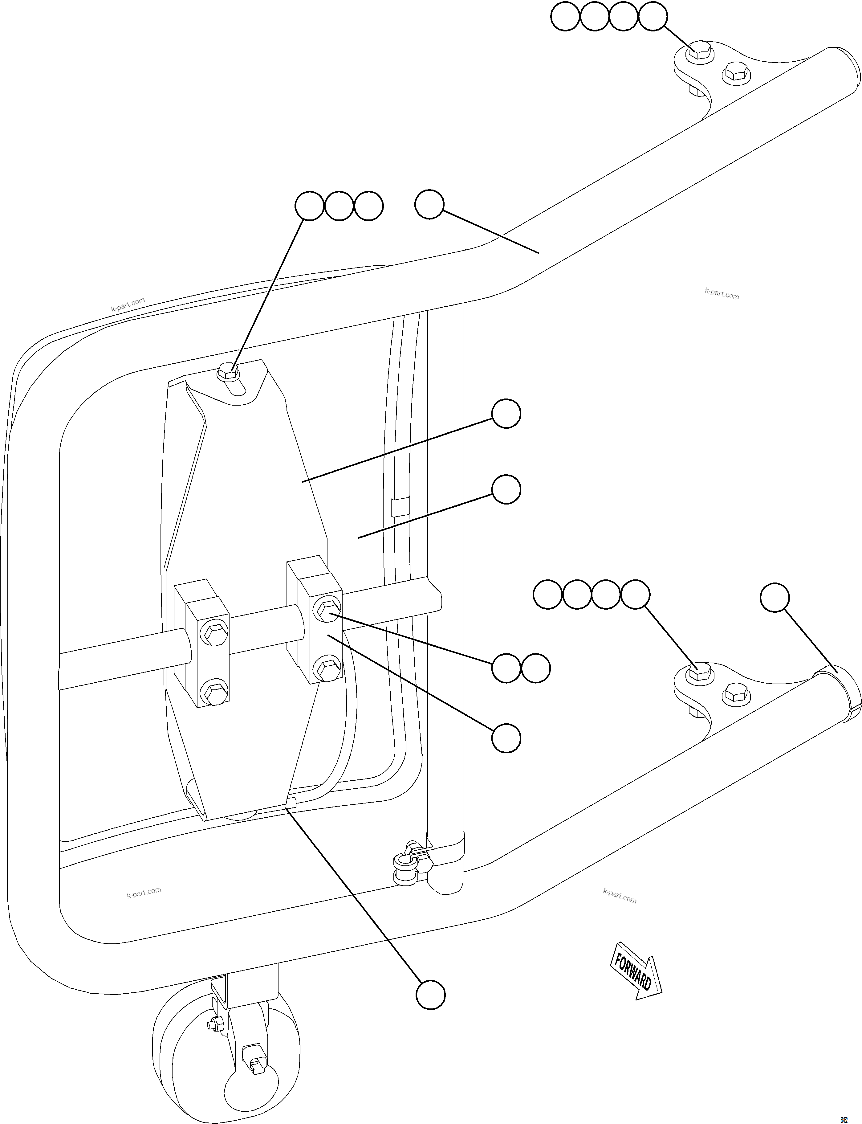 Komatsu parts book diagram for AFE78-S 930E-5 S/N A40078 - A40079  BOLIDEN: RH MIRROR INSTALLATION