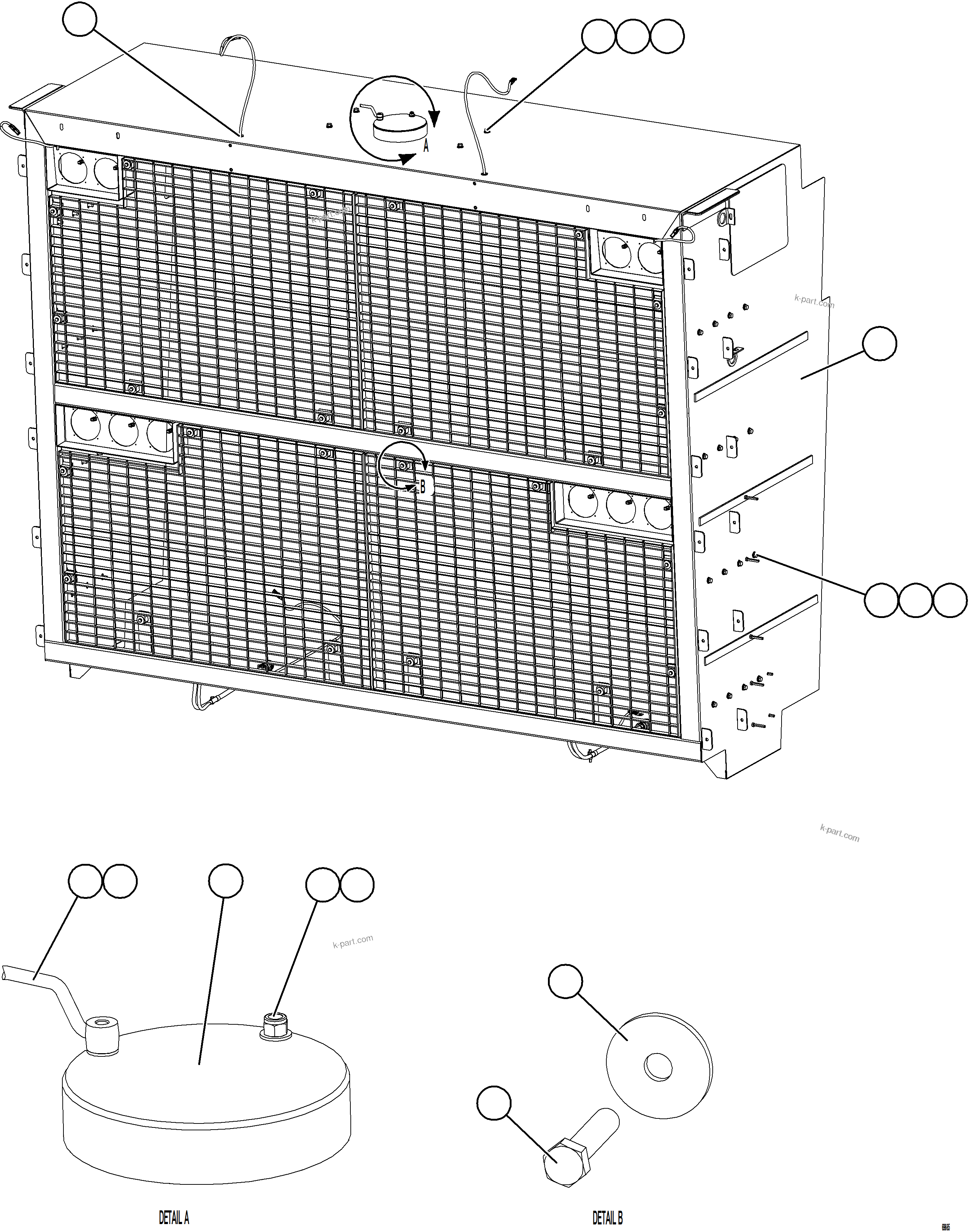 Komatsu parts book diagram for AFE78-S 930E-5 S/N A40078 - A40079  BOLIDEN: GRILLE INSTALLATION