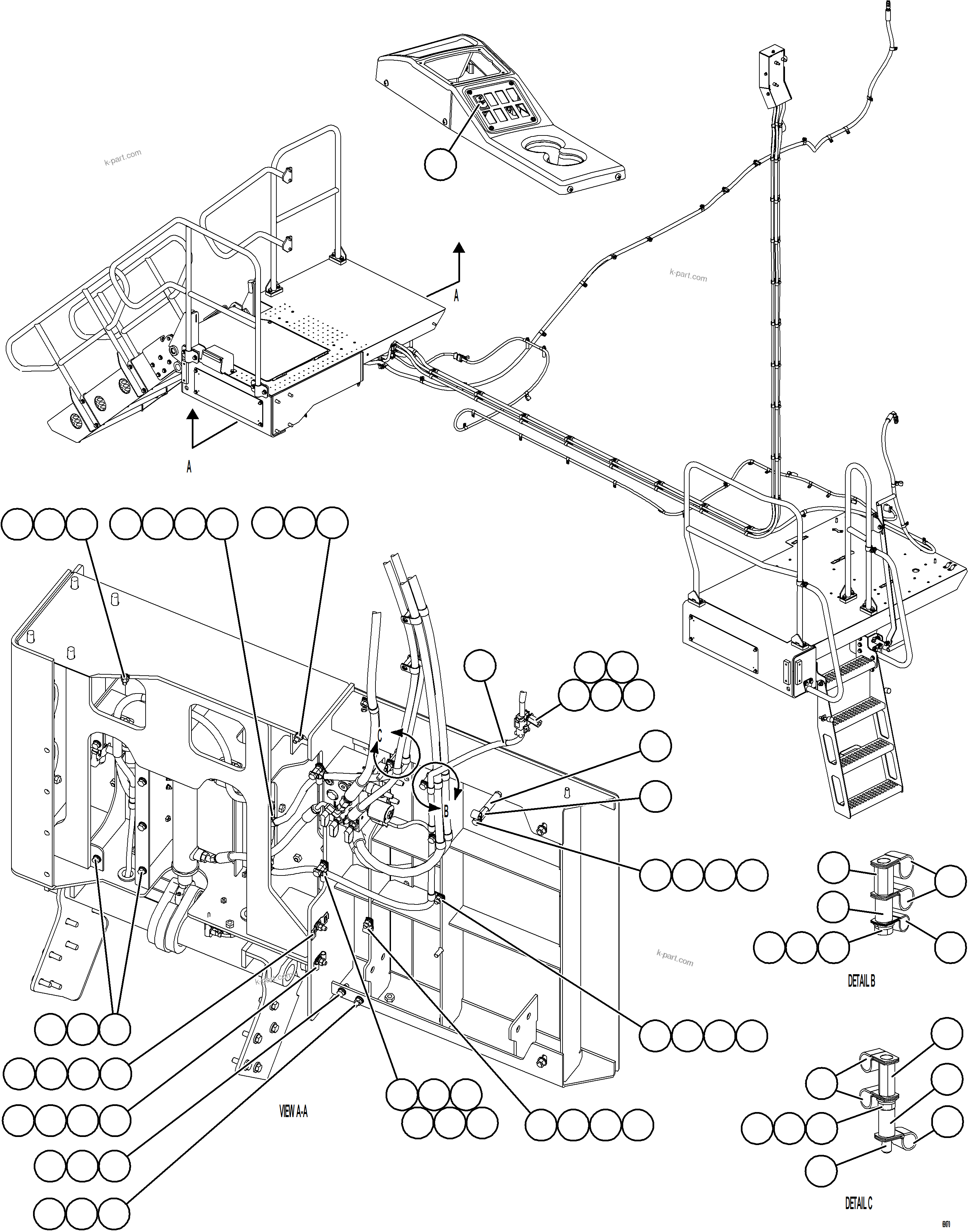 Komatsu parts book diagram for AFE78-S 930E-5 S/N A40078 - A40079  BOLIDEN: RETRACTABLE LADDER HYDRAULICS    2/2