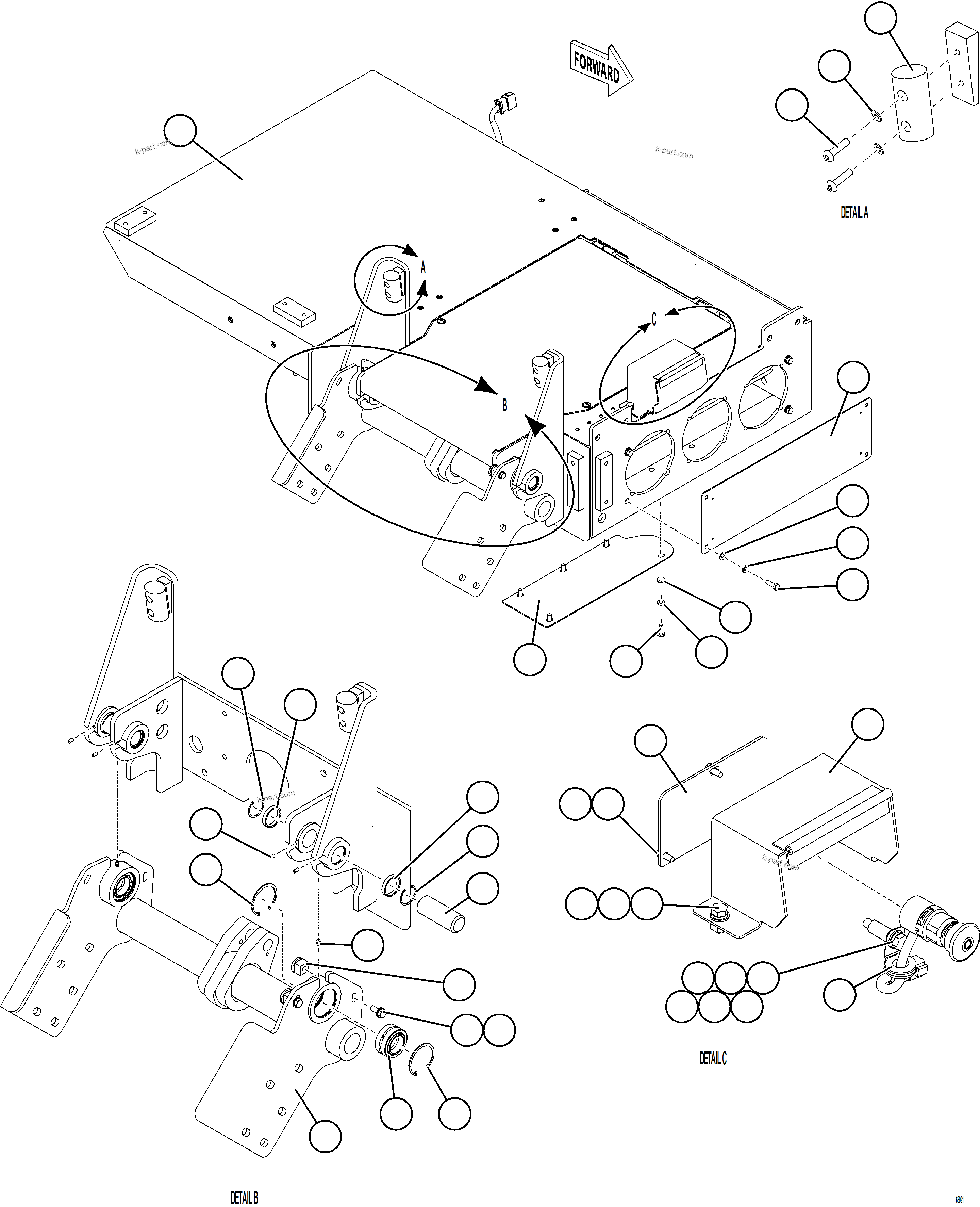 Komatsu parts book diagram for AFE78-S 930E-5 S/N A40078 - A40079  BOLIDEN: PLATFORM ASSEMBLY    1/2    58E-54-60930