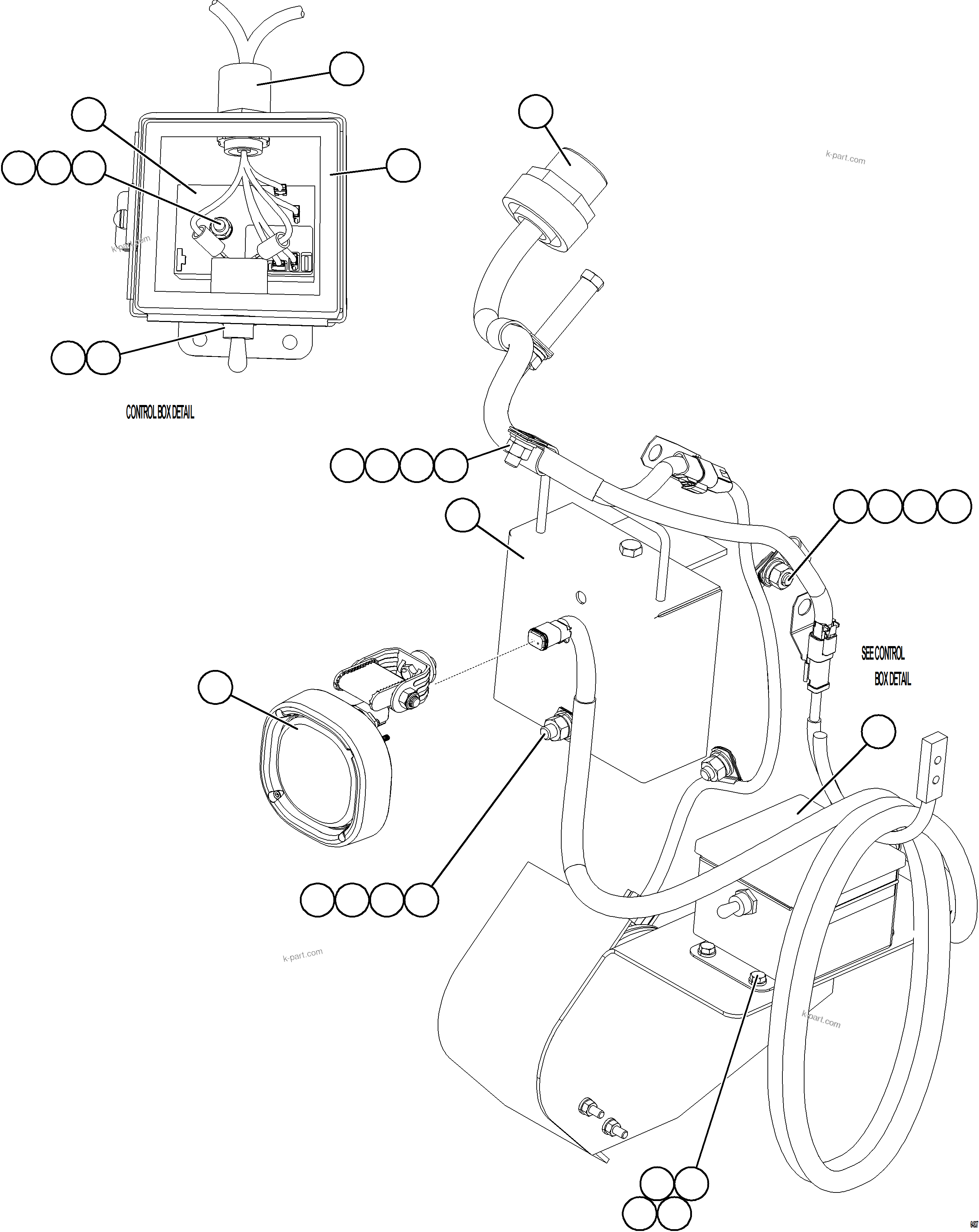 Komatsu parts book diagram for AFE78-X 930E-5 S/N A40089  IOCC: REAR AXLE HOUSING SERVICE LIGHT
