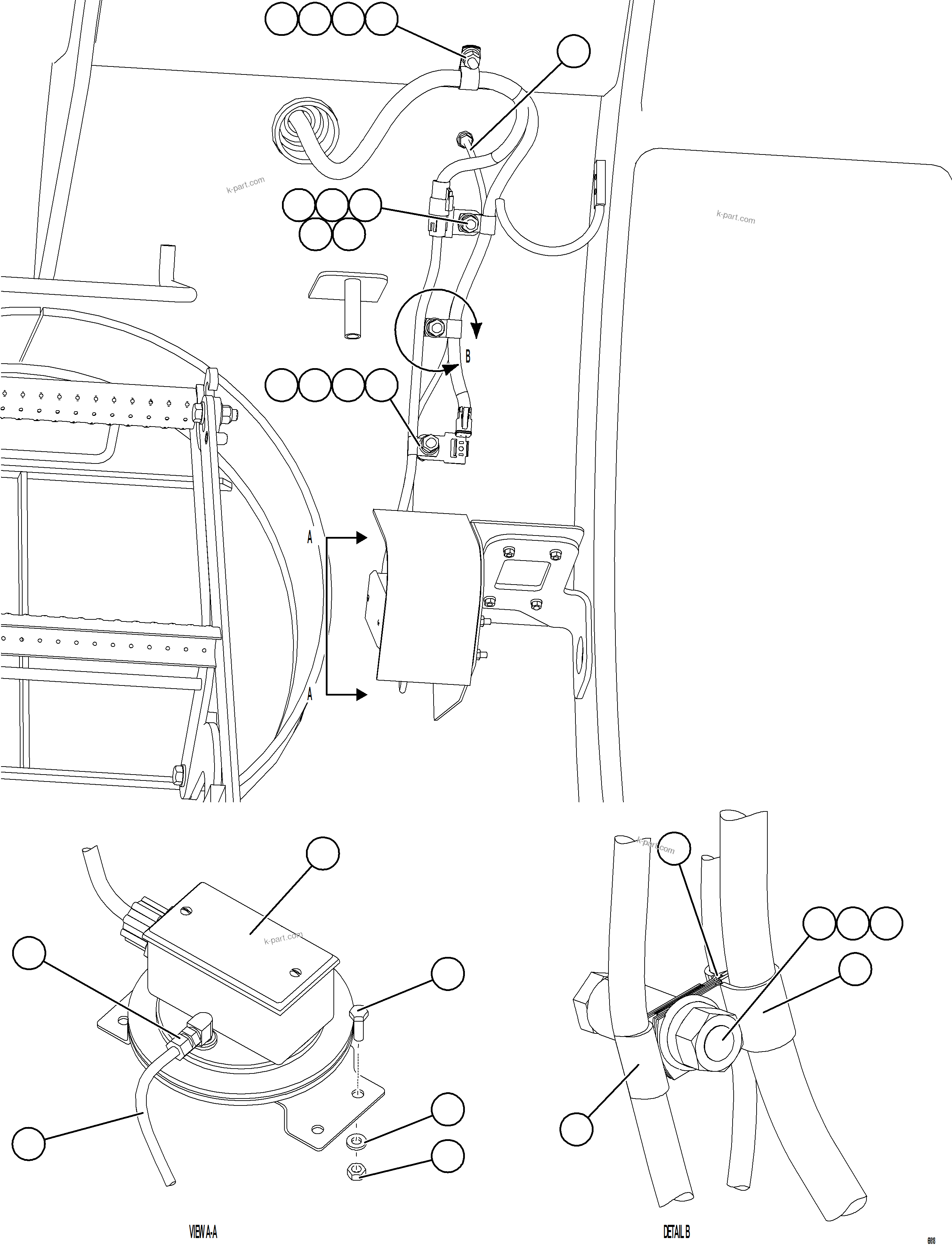 Komatsu parts book diagram for AFE78-X 930E-5 S/N A40089  IOCC: REAR AXLE BLOWER PRESSURE SWITCH INSTALL    1/2