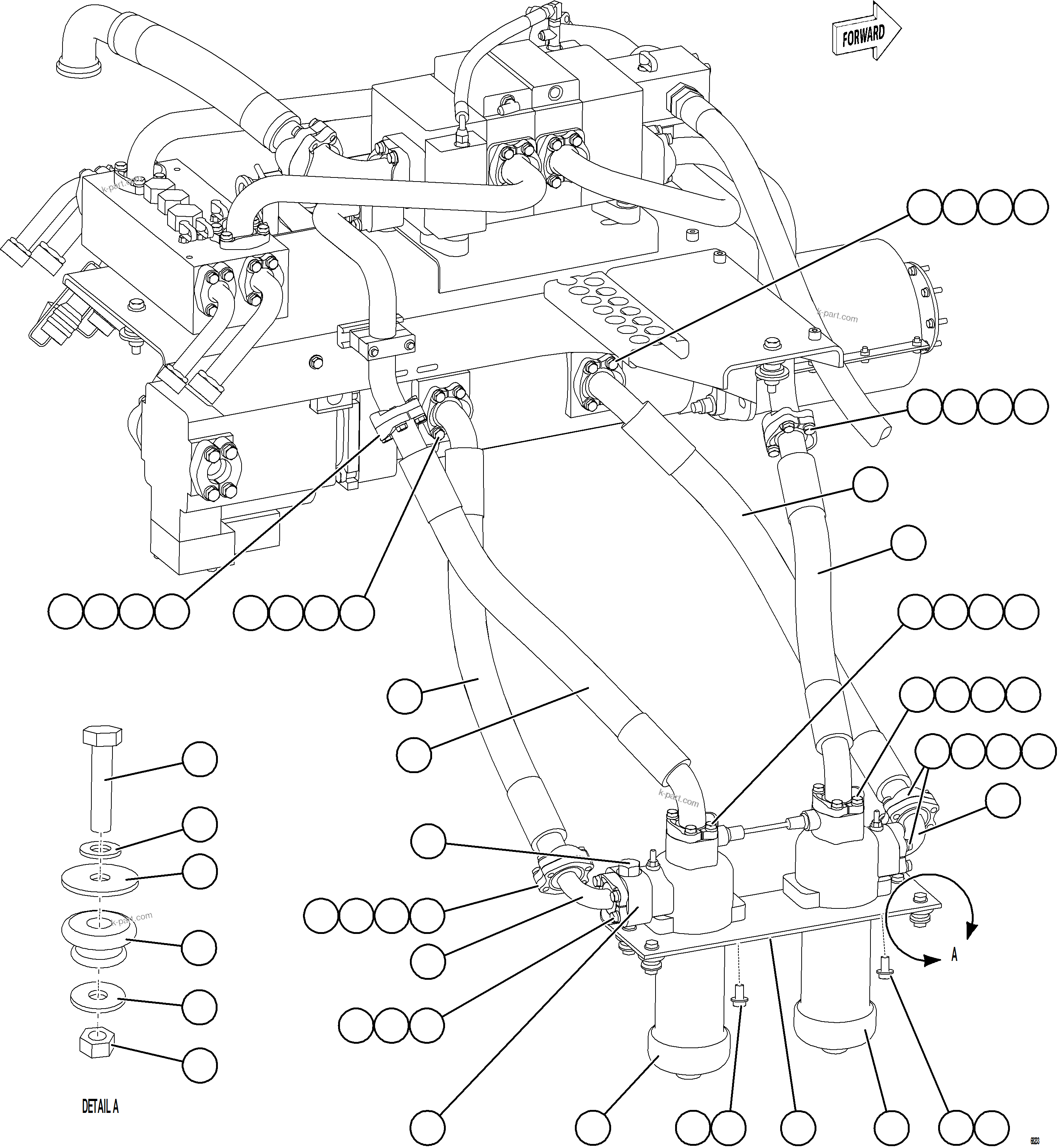 Komatsu parts book diagram for AFE78-X 930E-5 S/N A40089  IOCC: HOIST FILTER PIPING & INSTALLATION