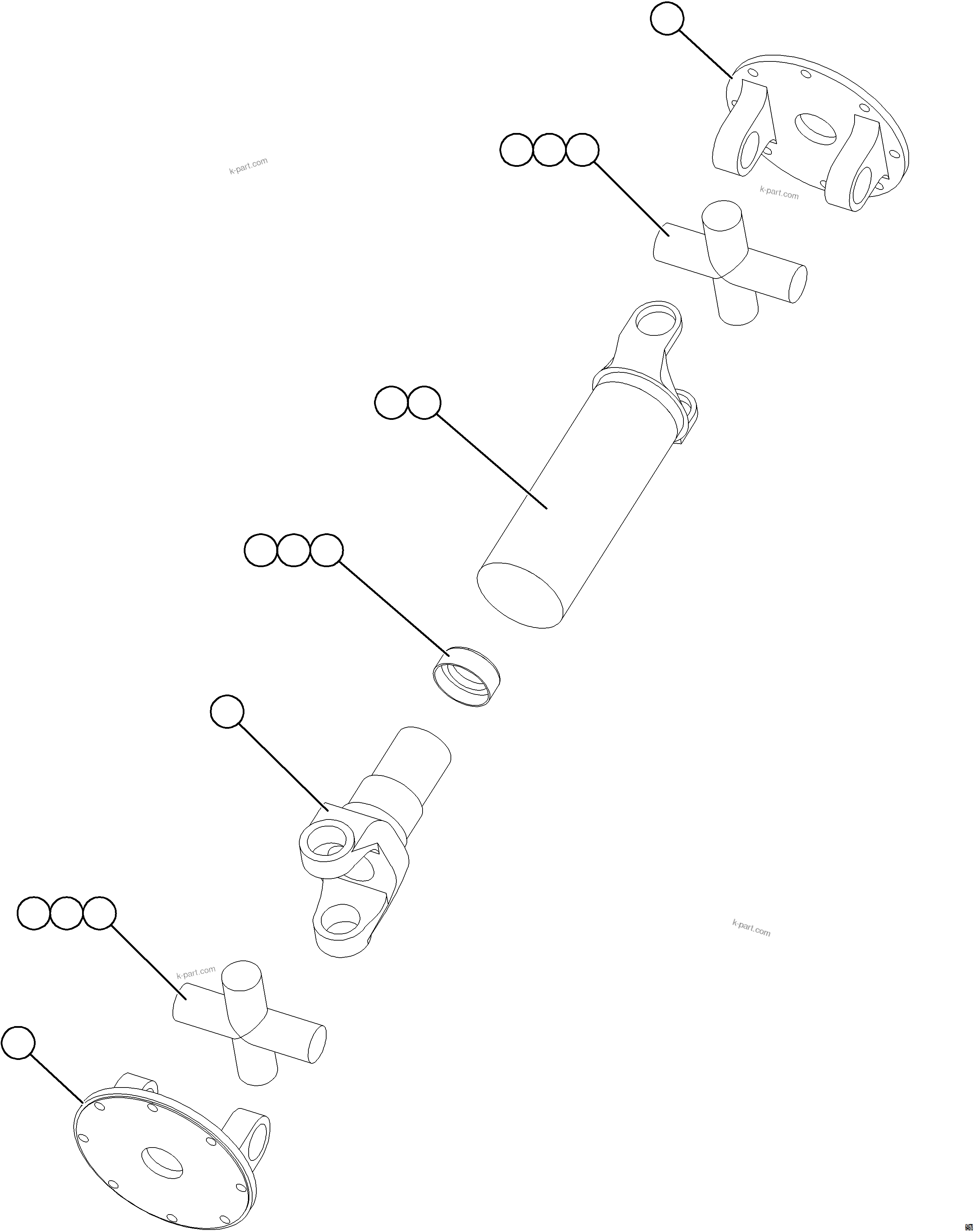 Komatsu parts book diagram for AFE78-X 930E-5 S/N A40089  IOCC: DRIVESHAFT ASSEMBLY    58E-11-10000