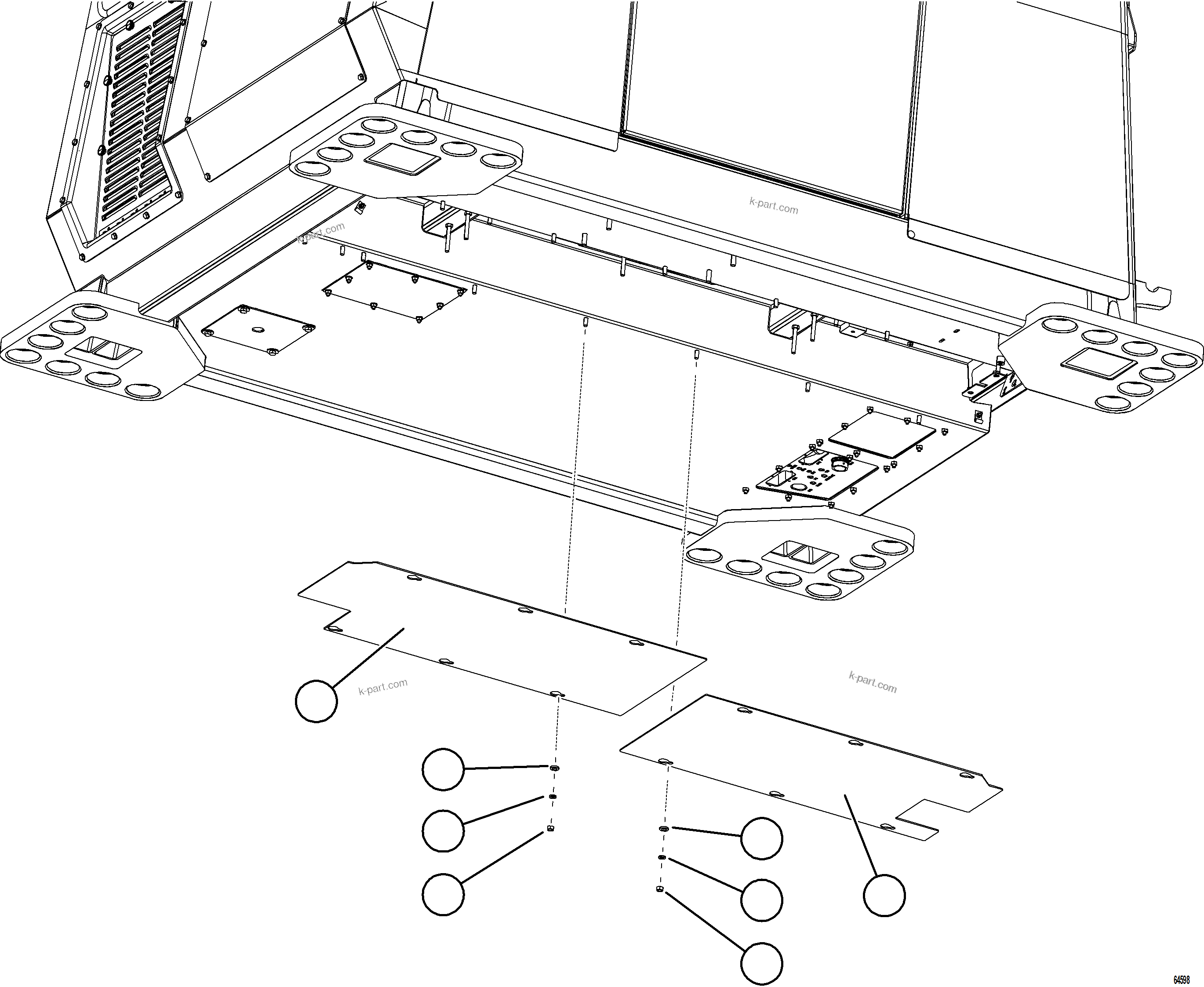 Komatsu parts book diagram for AFE78-X 930E-5 S/N A40089  IOCC: CAB HYDRAULIC HOSE COVERS