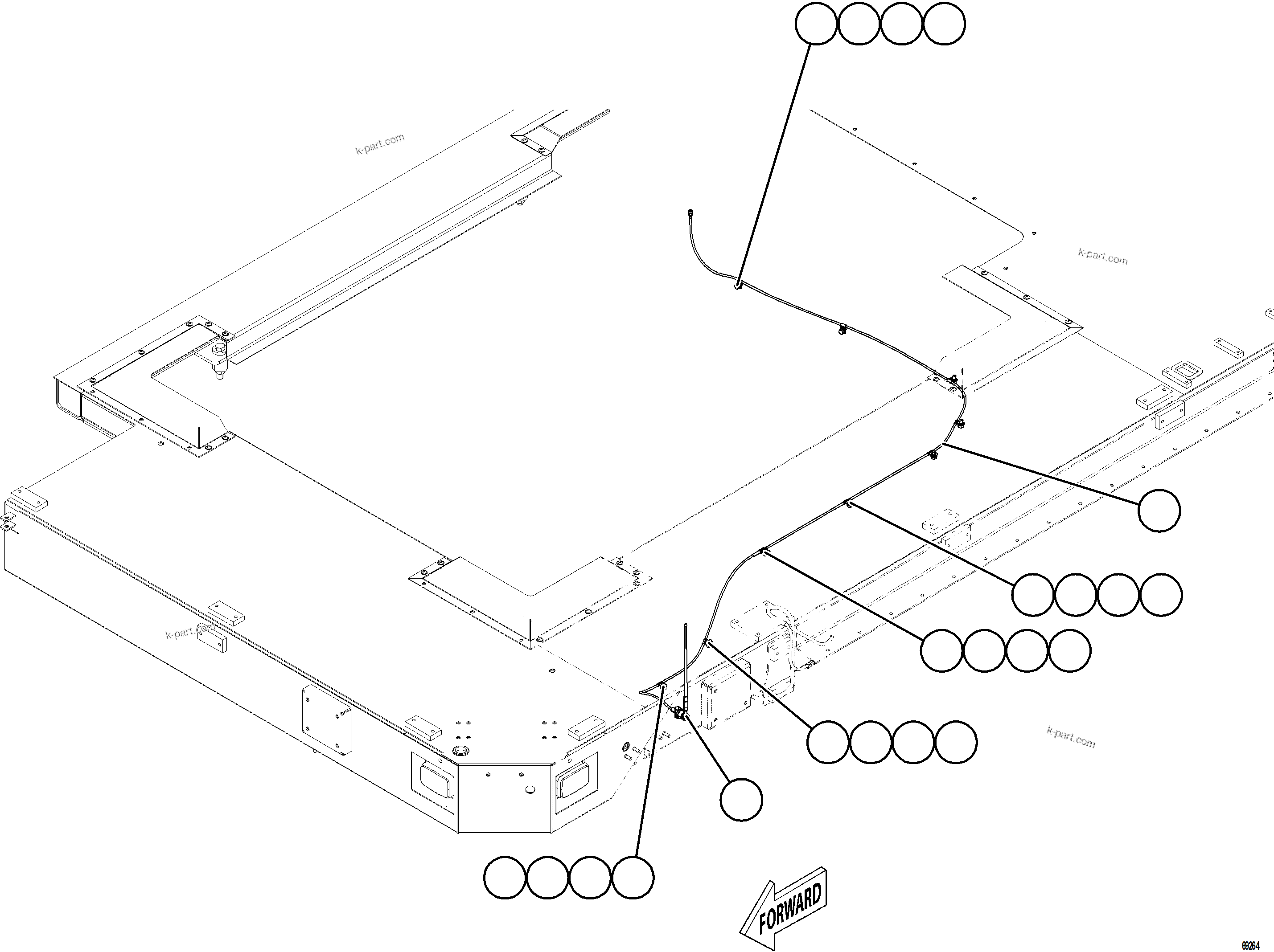 Komatsu parts book diagram for AFE78-X 930E-5 S/N A40089  IOCC: RADIO ANTENNA INSTALLATION