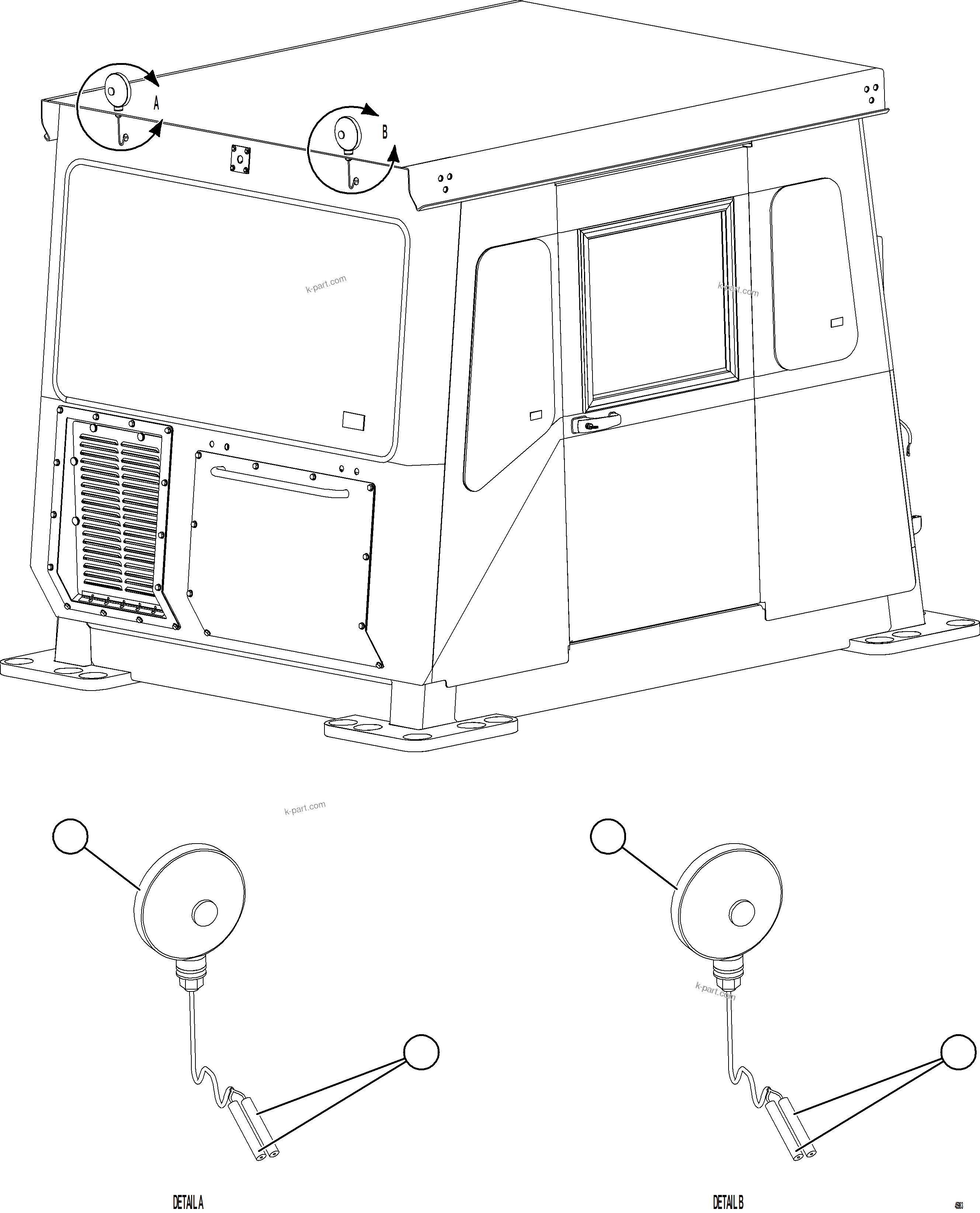 Komatsu parts book diagram for AFE78-X 930E-5 S/N A40089  IOCC: CAB RETARD/BRAKE LIGHTS