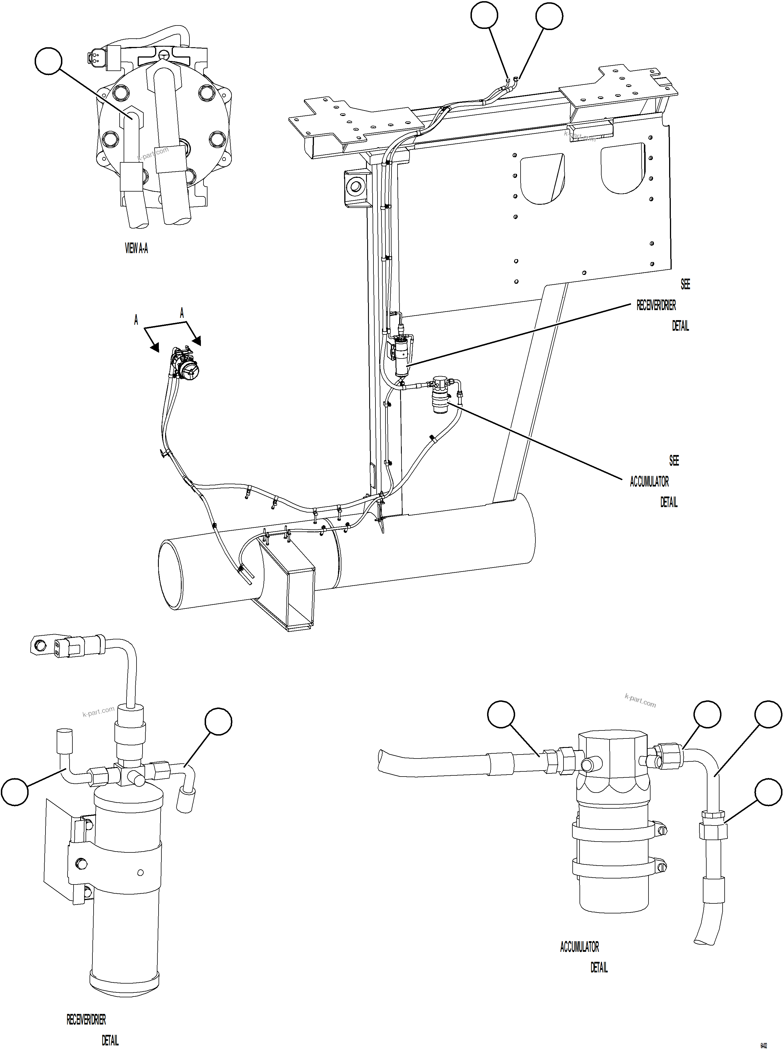 Komatsu parts book diagram for AFE78-X 930E-5 S/N A40089  IOCC: AIR CONDITIONING PIPING    1/3