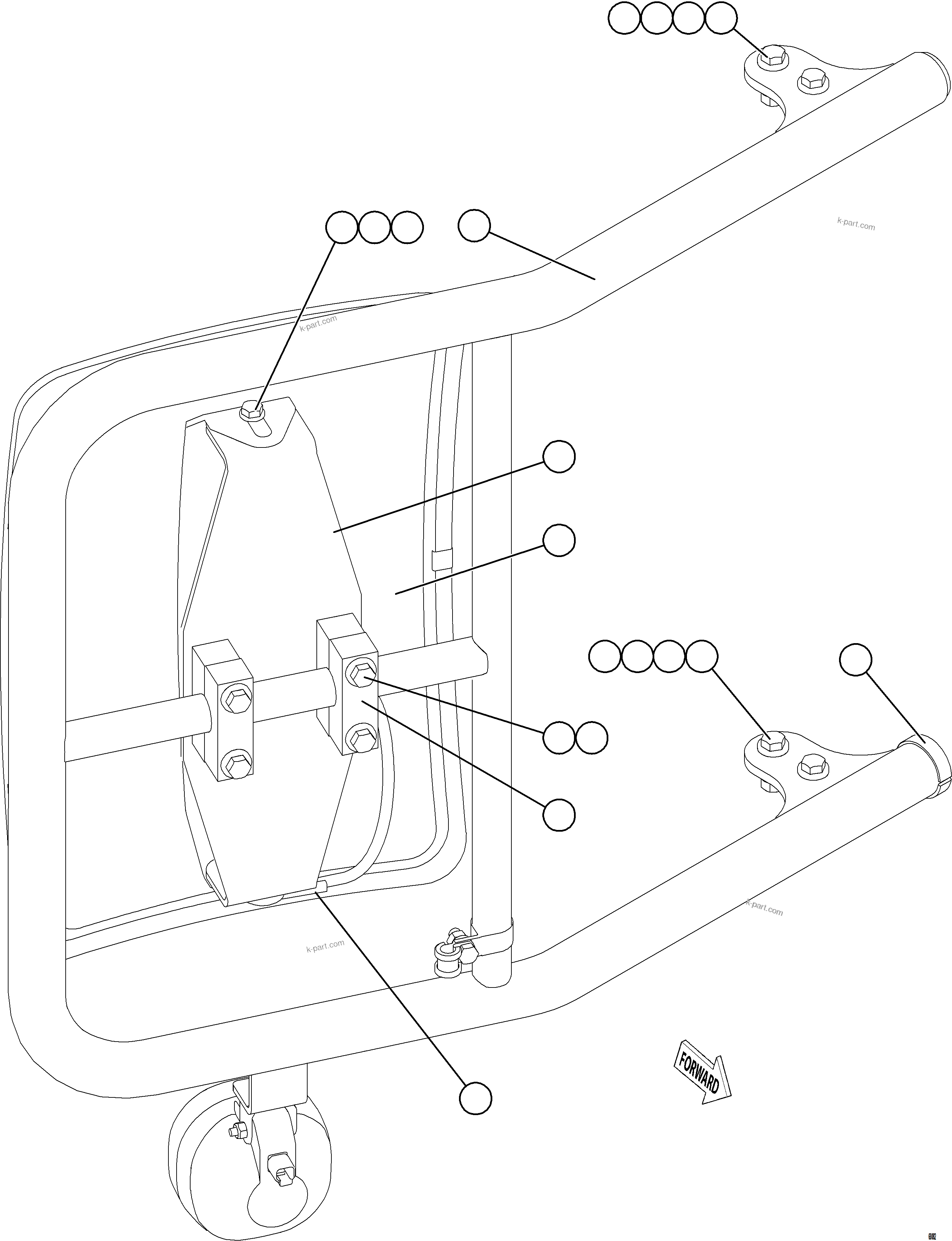 Komatsu parts book diagram for AFE78-X 930E-5 S/N A40089  IOCC: RH MIRROR INSTALLATION