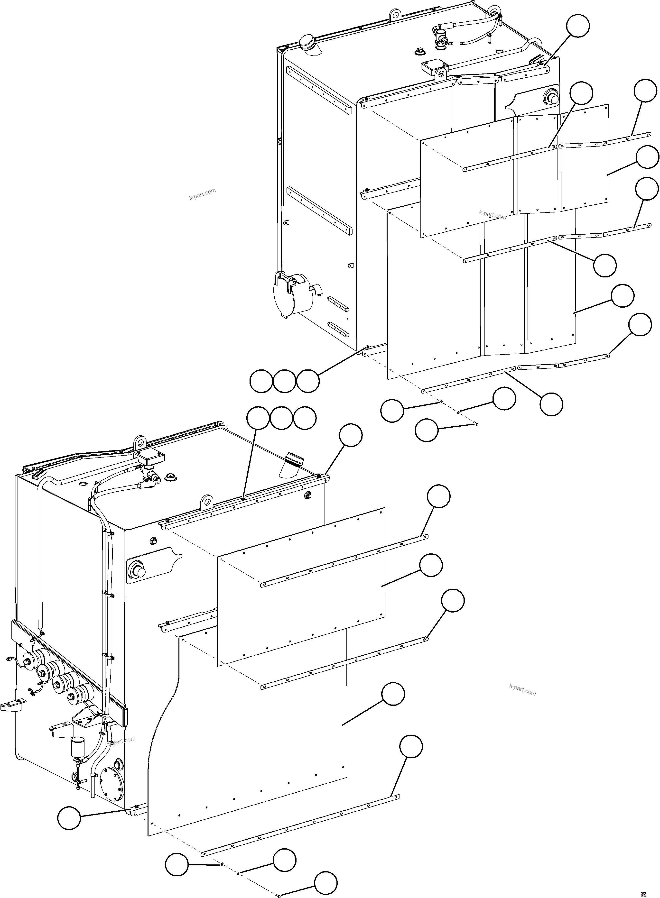 Komatsu parts book diagram for AFE78-X 930E-5 S/N A40089  IOCC: FUEL TANK MUD FLAPS (OPTIONAL)