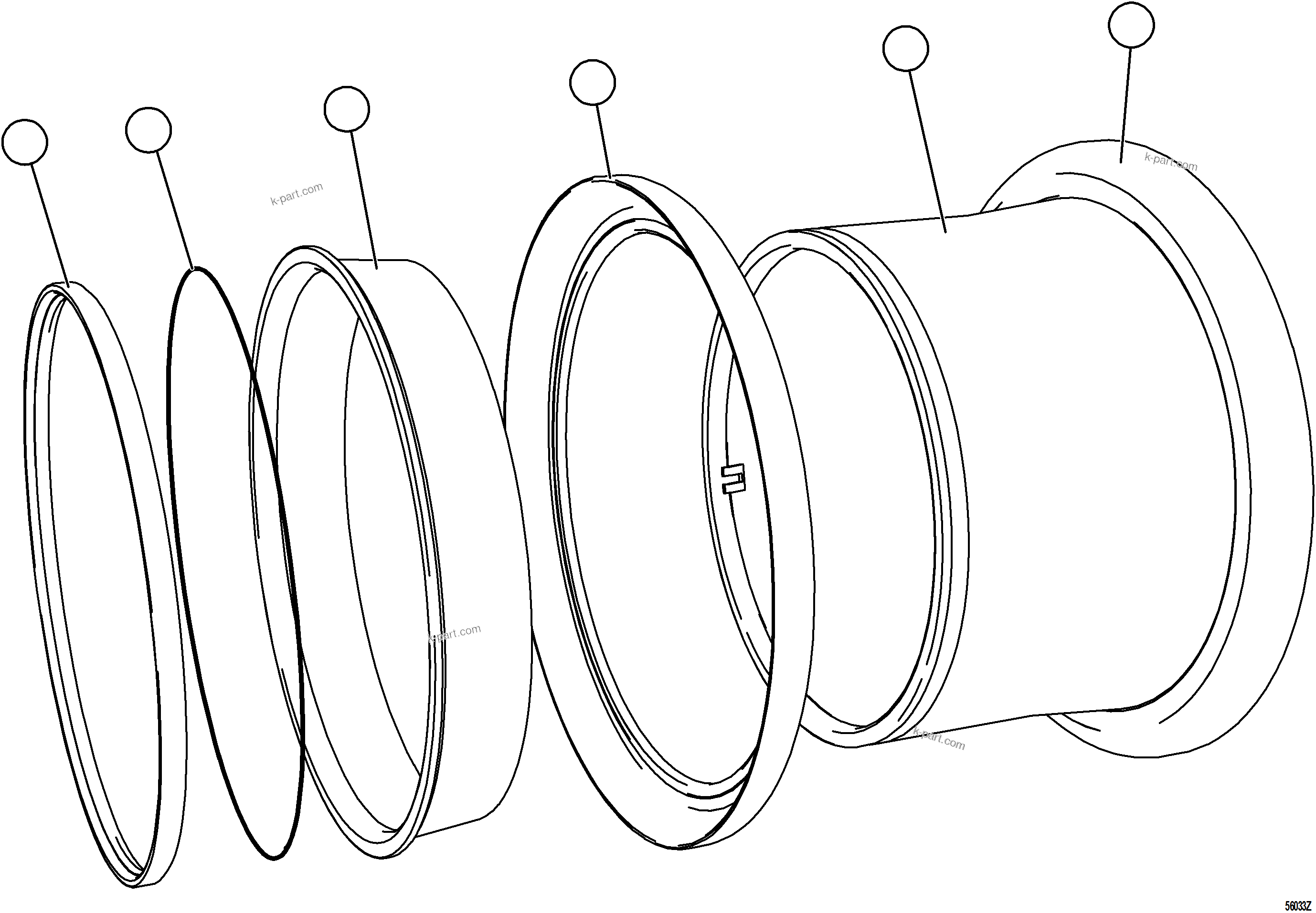 Komatsu parts book diagram for AFE78-X 930E-5 S/N A40089  IOCC: STANDARD RIM ASSEMBLY - TAPER LOCK
