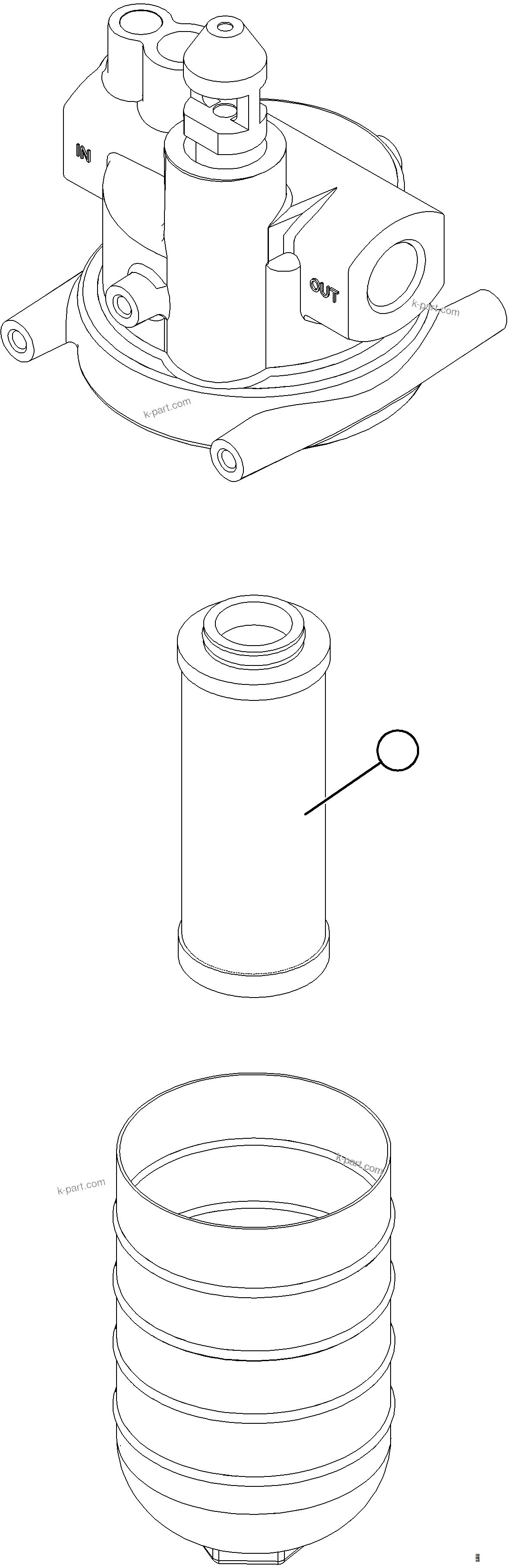 Komatsu parts book diagram for AFE78-X 930E-5 S/N A40089  IOCC: AUTO LUBE FILTER ASSEMBLY    58F-90-00620