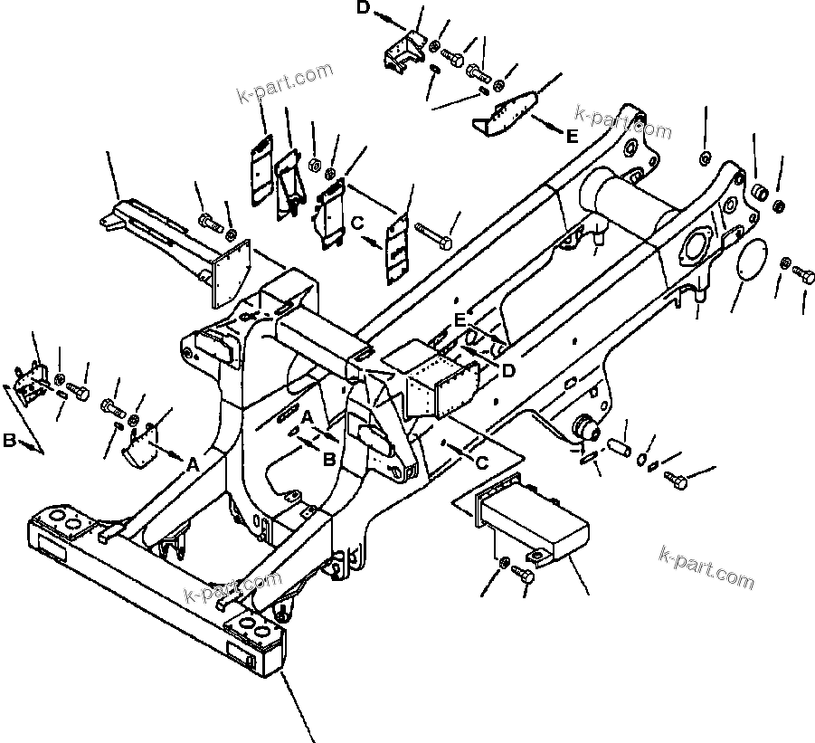 Komatsu parts book diagram for 330M S/N A10190-A10195 (DH637) (SA12V140Z-1): MAIN FRAME