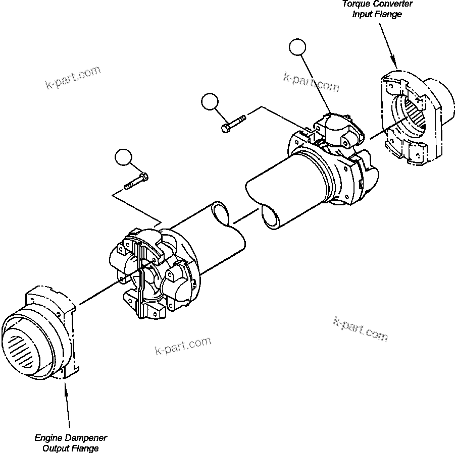 Komatsu parts book diagram for 330M S/N A10190-A10195 (DH637) (SA12V140Z-1): DRIVE SHAFT INSTALLATION