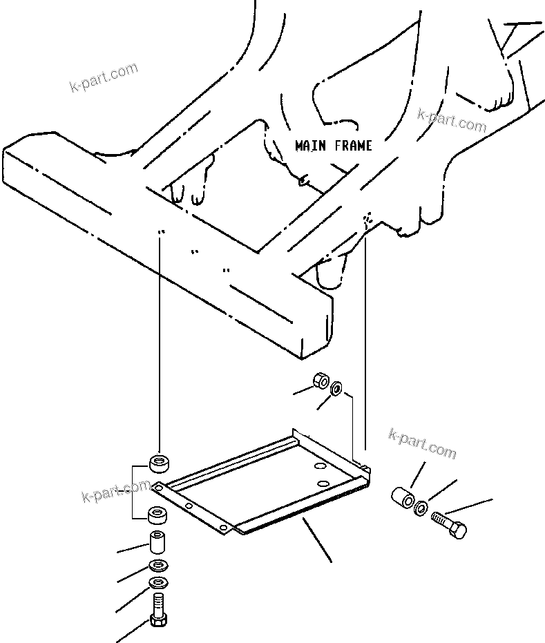 Komatsu parts book diagram for 330M S/N A10190-A10195 (DH637) (SA12V140Z-1): ENGINE GUARD INSTALLATION