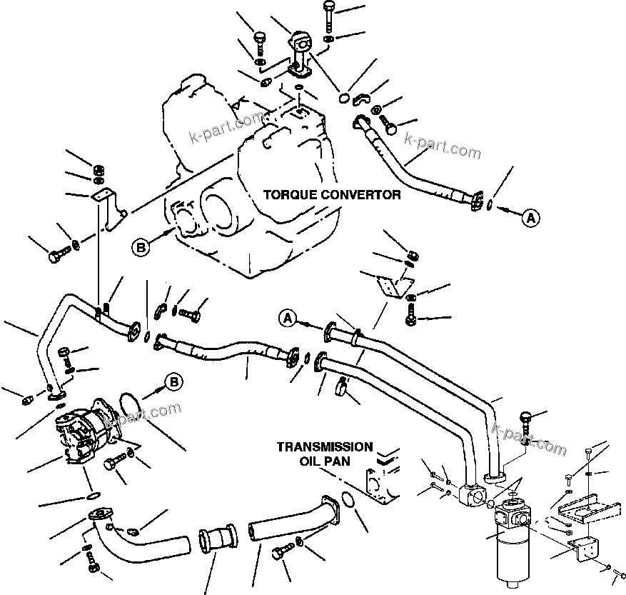 Komatsu parts book diagram for 330M S/N A10190-A10195 (DH637) (SA12V140Z-1): TRANSMISSION PIPING - 1