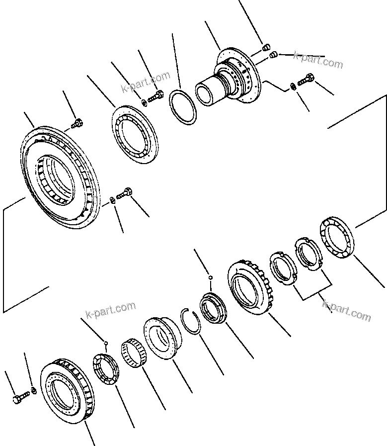 Komatsu parts book diagram for 330M S/N A10190-A10195 (DH637) (SA12V140Z-1): TORQUE CONVERTER - STATOR & PUMP