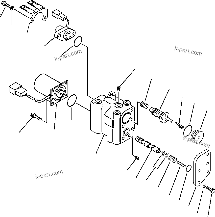 Komatsu parts book diagram for 330M S/N A10190-A10195 (DH637) (SA12V140Z-1): TRANSMISSION CONTROL VALVE - 2 (561-15-00860)