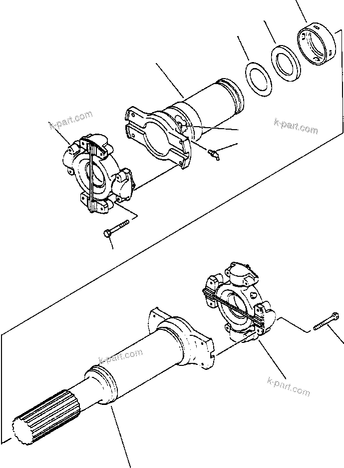 Komatsu parts book diagram for 330M S/N A10190-A10195 (DH637) (SA12V140Z-1): DRIVE SHAFT ASSEMBLY (561-20-A1140)