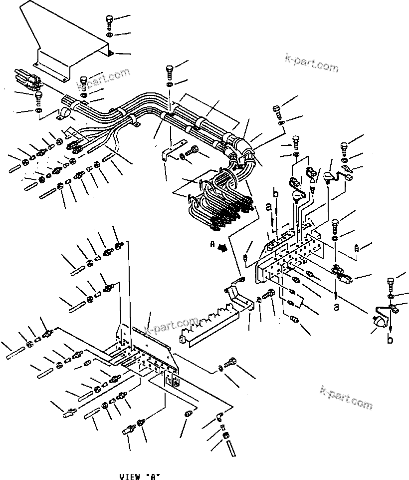 Komatsu parts book diagram for 330M S/N A10190-A10195 (DH637) (SA12V140Z-1): AIR PIPING - CAB JUNCTION - 7