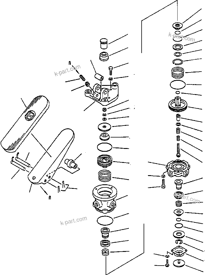 Komatsu parts book diagram for 330M S/N A10190-A10195 (DH637) (SA12V140Z-1): TREADLE VALVE (566-35-44110)