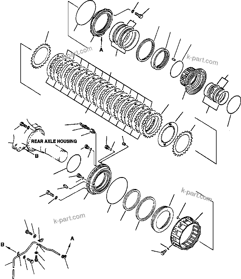 Komatsu parts book diagram for 330M S/N A10190-A10195 (DH637) (SA12V140Z-1): REAR BRAKE - 10