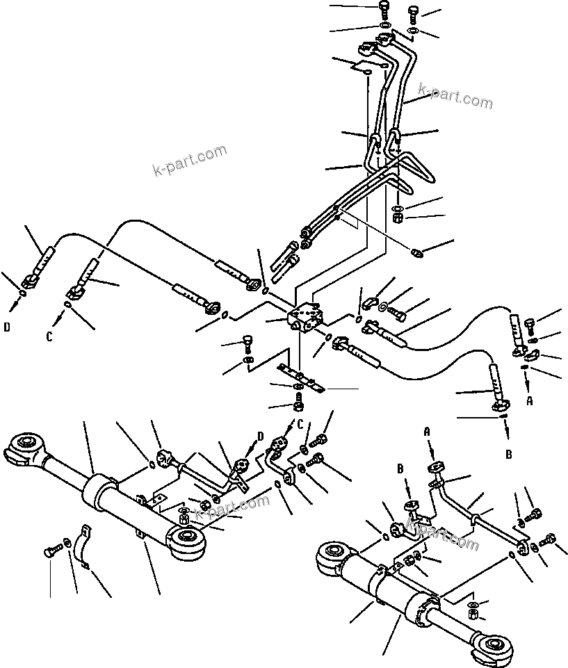 Komatsu parts book diagram for 330M S/N A10190-A10195 (DH637) (SA12V140Z-1): STEERING PIPING - 2
