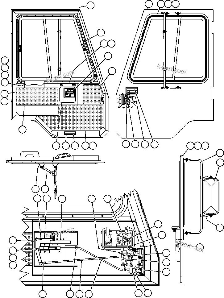 Komatsu parts book diagram for 330M S/N A10190-A10195 (DH637) (SA12V140Z-1): DOOR ASSEMBLY L.H. (561-54-A3150)