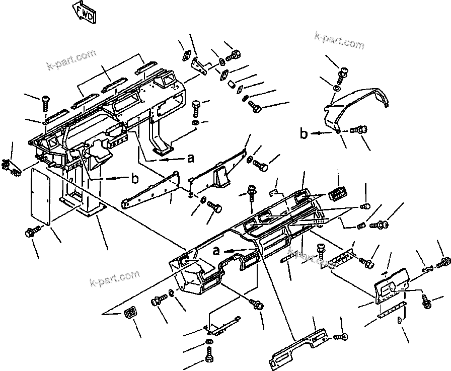Komatsu parts book diagram for 330M S/N A10190-A10195 (DH637) (SA12V140Z-1): CAB INTERIOR - FRONT CONSOLE