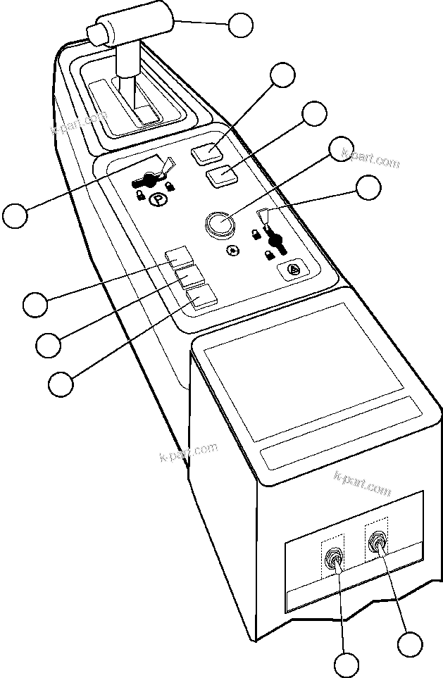 Komatsu parts book diagram for 330M S/N A10190-A10195 (DH637) (SA12V140Z-1): CENTER CONSOLE CONTROLS