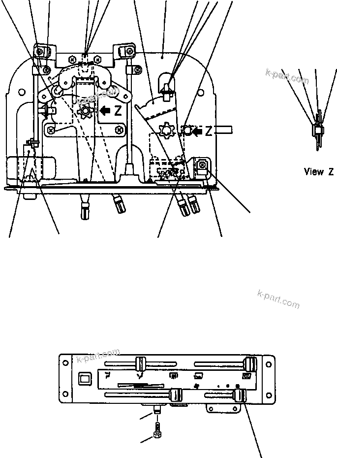 Komatsu parts book diagram for 330M S/N A10190-A10195 (DH637) (SA12V140Z-1): CONTROL LEVER ASSEMBLY (569-07-61731)