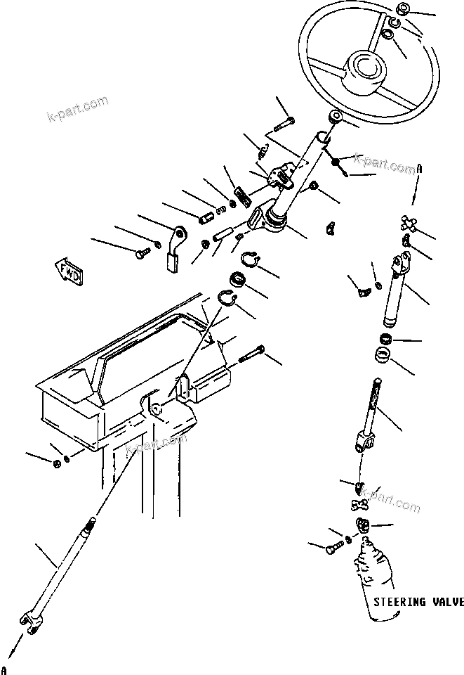 Komatsu parts book diagram for 330M S/N A10190-A10195 (DH637) (SA12V140Z-1): STEERING COLUMN (561-40-62302)