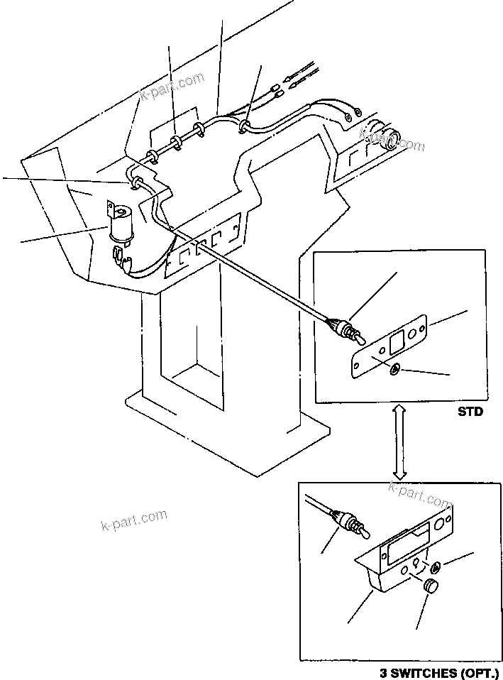 Komatsu parts book diagram for 330M S/N A10190-A10195 (DH637) (SA12V140Z-1): HAZARD LAMP (INSTALLATION)