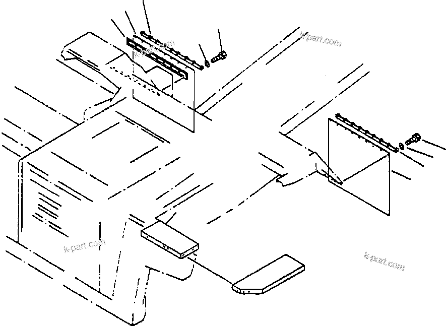 Komatsu parts book diagram for 330M S/N A10190-A10195 (DH637) (SA12V140Z-1): MUD FLAP INSTALLATION