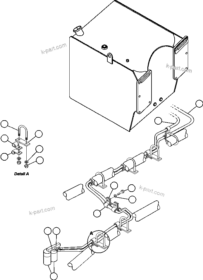 Komatsu parts book diagram for 330M S/N A10190-A10195 (DH637) (SA12V140Z-1): FUEL TANK & PIPING