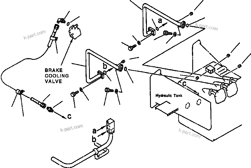 Komatsu parts book diagram for 330M S/N A10190-A10195 (DH637) (SA12V140Z-1): BRAKE COOLING PIPING - 1