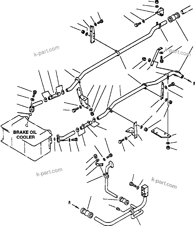 Komatsu parts book diagram for 330M S/N A10190-A10195 (DH637) (SA12V140Z-1): BRAKE COOLING PIPING - 3