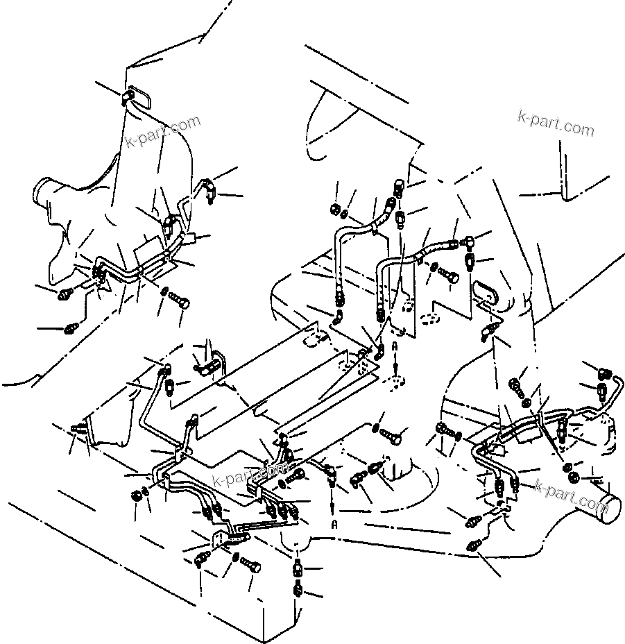 Komatsu parts book diagram for 330M S/N A10190-A10195 (DH637) (SA12V140Z-1): FRONT LUBRICATION PIPING