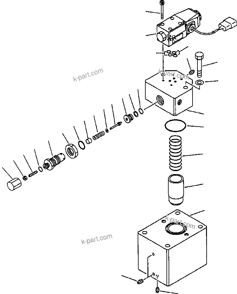 Komatsu parts book diagram for 330M S/N A10190-A10195 (DH637) (SA12V140Z-1): BRAKE COOLING VALVE ASSM (561-60-62201)