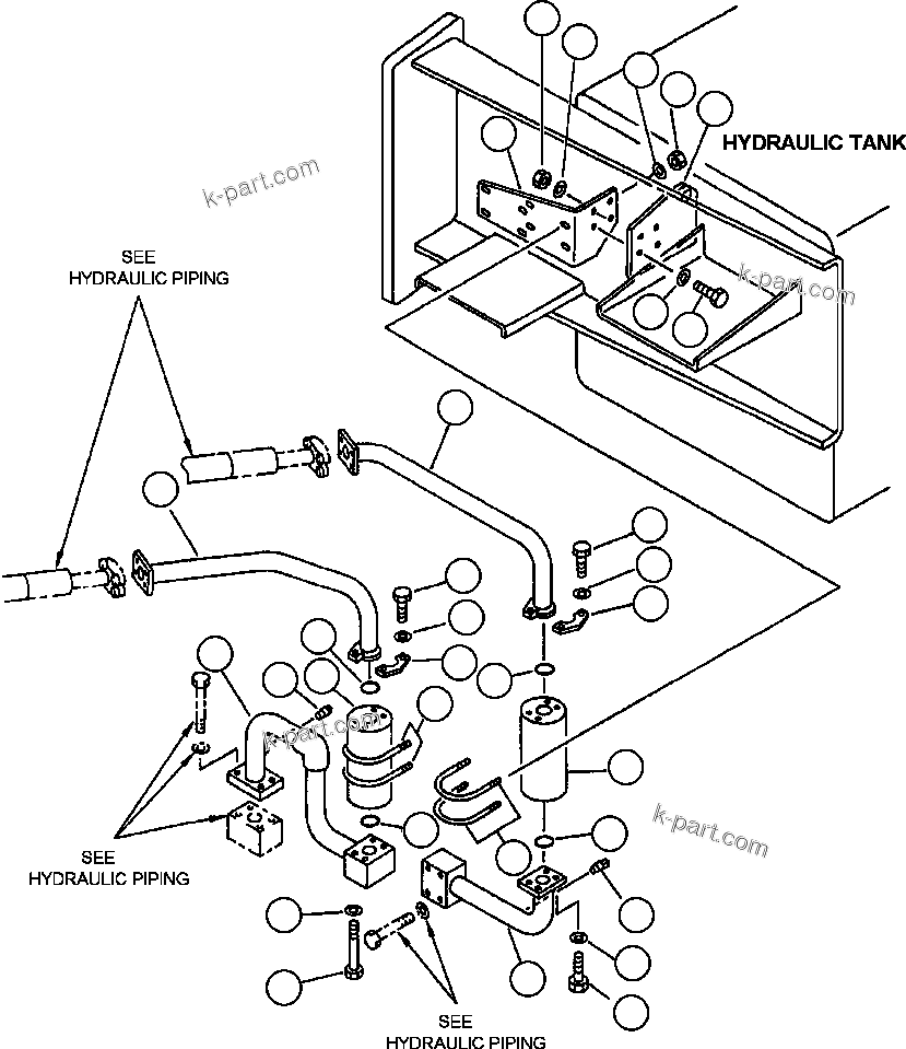 Komatsu parts book diagram for 330M S/N A10190-A10195 (DH637) (SA12V140Z-1): HYDRAULIC INLINE FILTER PIPING